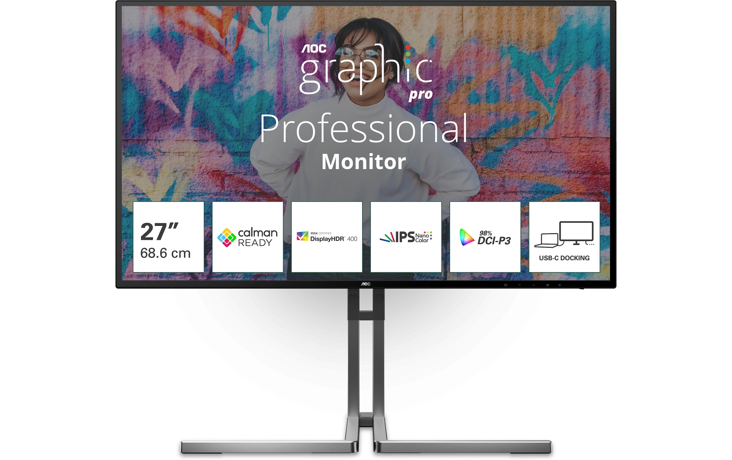 AOC Moniteur LED »U27U3CV« 68,58 cm/27 ″  3840 x 2160 px 60 Hz