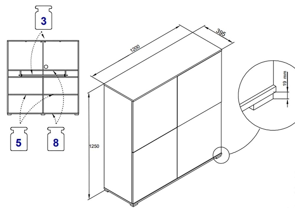 GOODproduct PC-Schrank »Kenia, Sekretär, Home Office« 1 Stk. tlg. Mit Push-to-open, Tastaturauszug und praktischem Stauraum