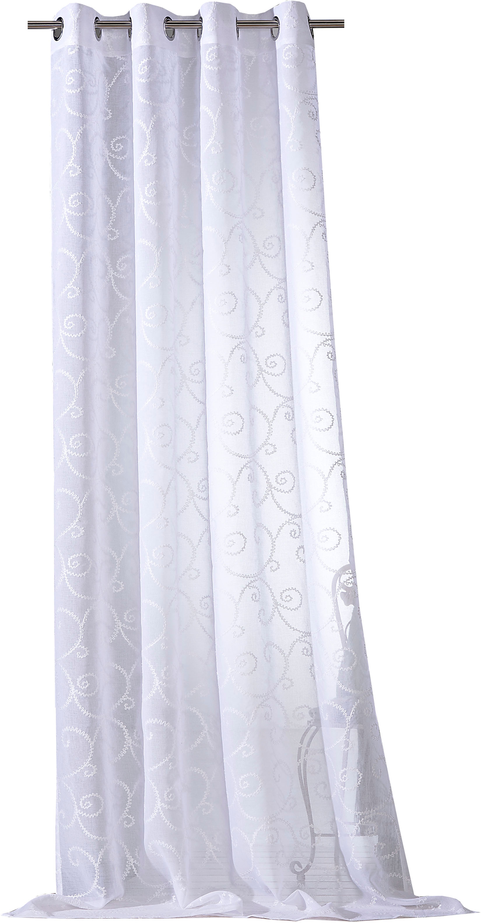 Weckbrodt Rideau »Romance« Œillet 1 cuis tlg. echte Stickerei, halbtransparent, Muster Raute, Gardine, Store