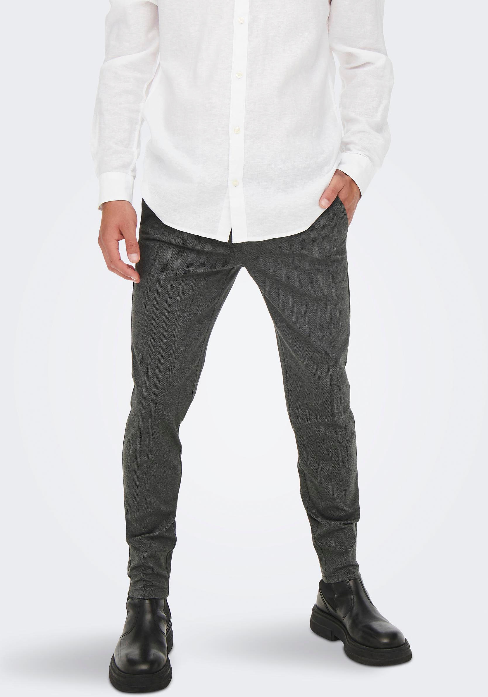 ONLY & SONS Pantalon en tissu  mit leichtem Strukturmuster