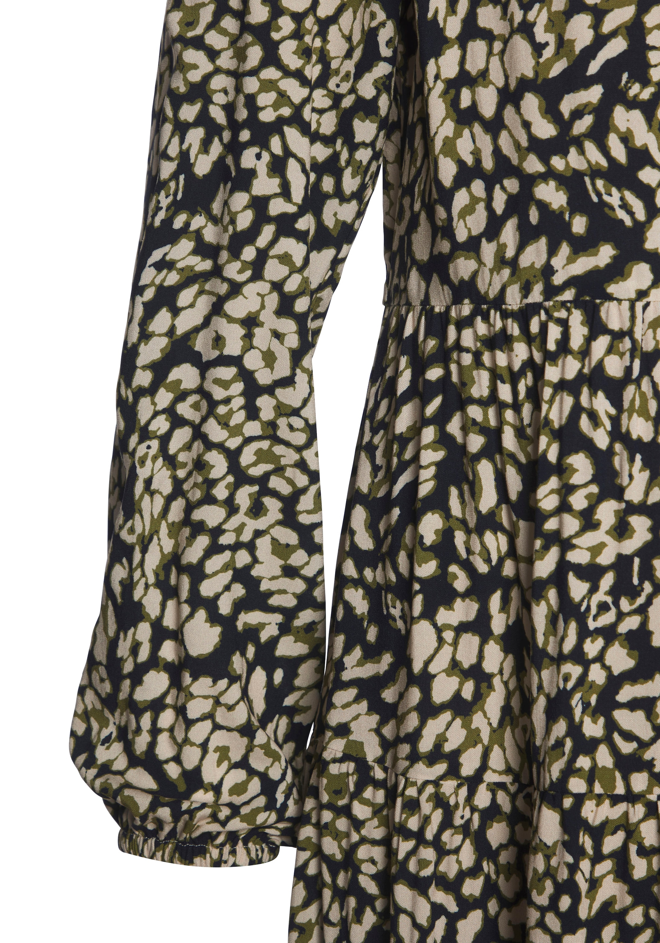LASCANA Maxikleid mit Leoprint und Volants, Volantkleid