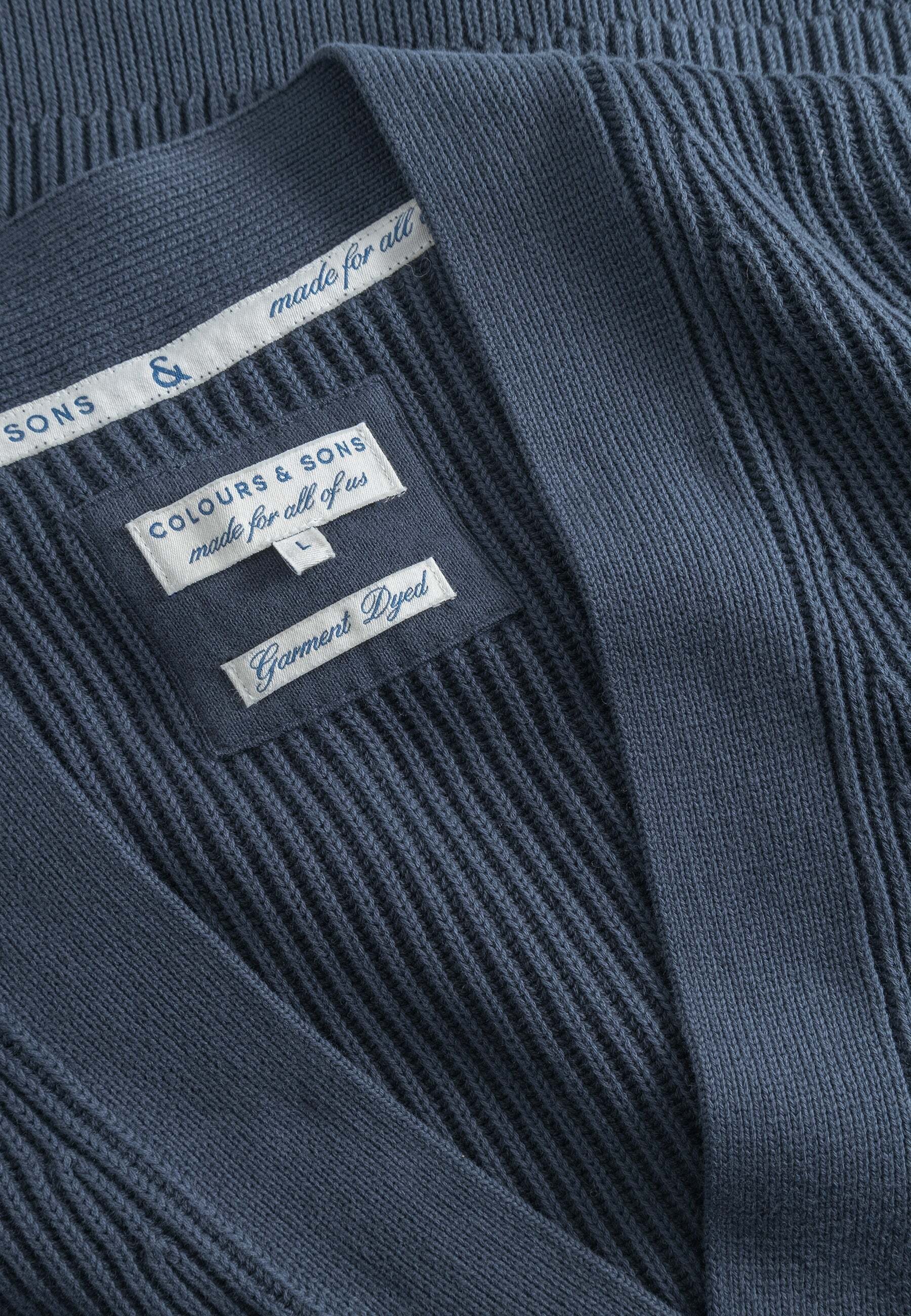 colours & sons Pull en tricot »colours & sons Strickjacke Cardigan-Rib Washed«