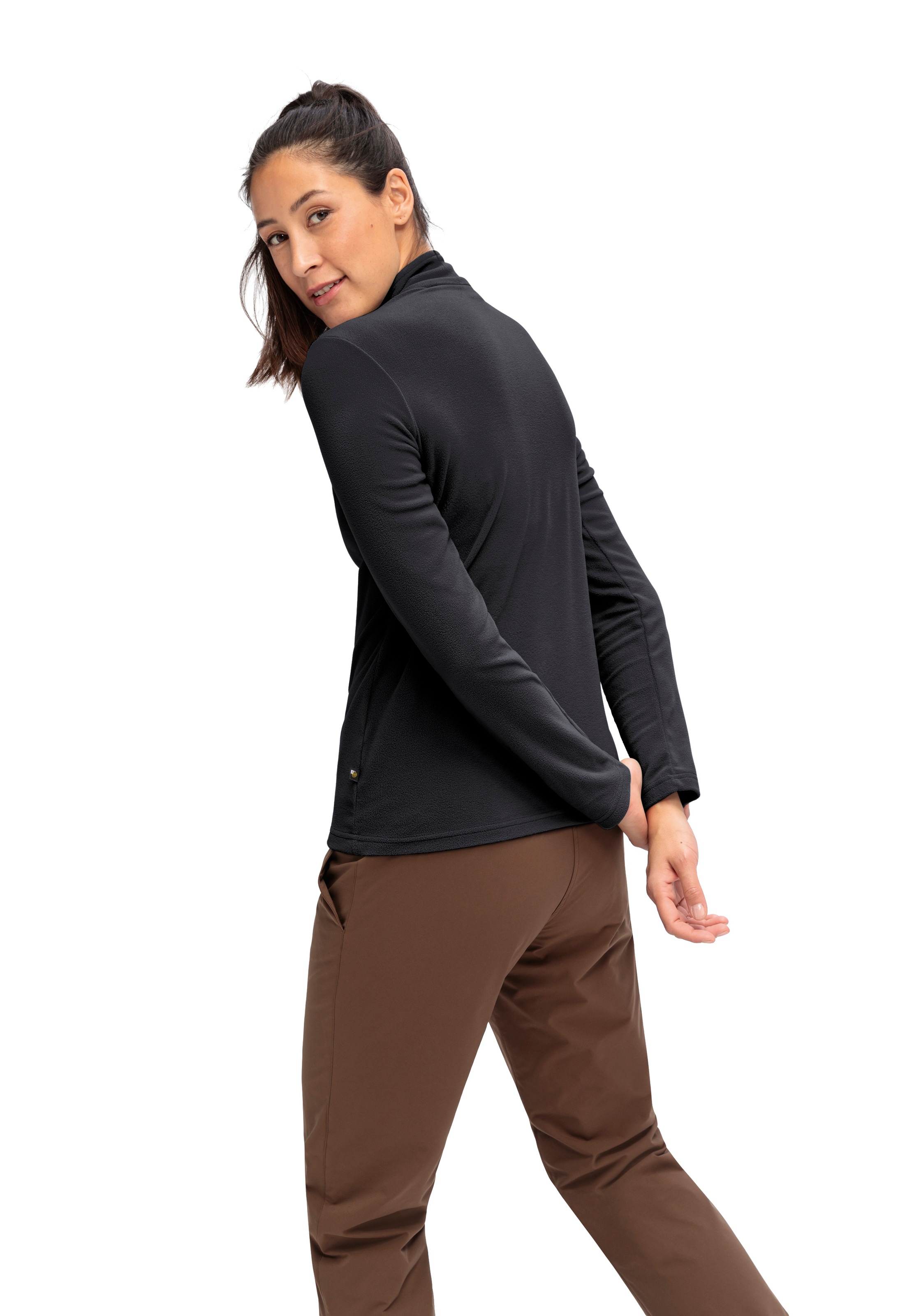 Maier Sports Fleecepullover »Denise HZ W«, Damen Midlayer, pflegeleichtes Half-Zip Fleece
