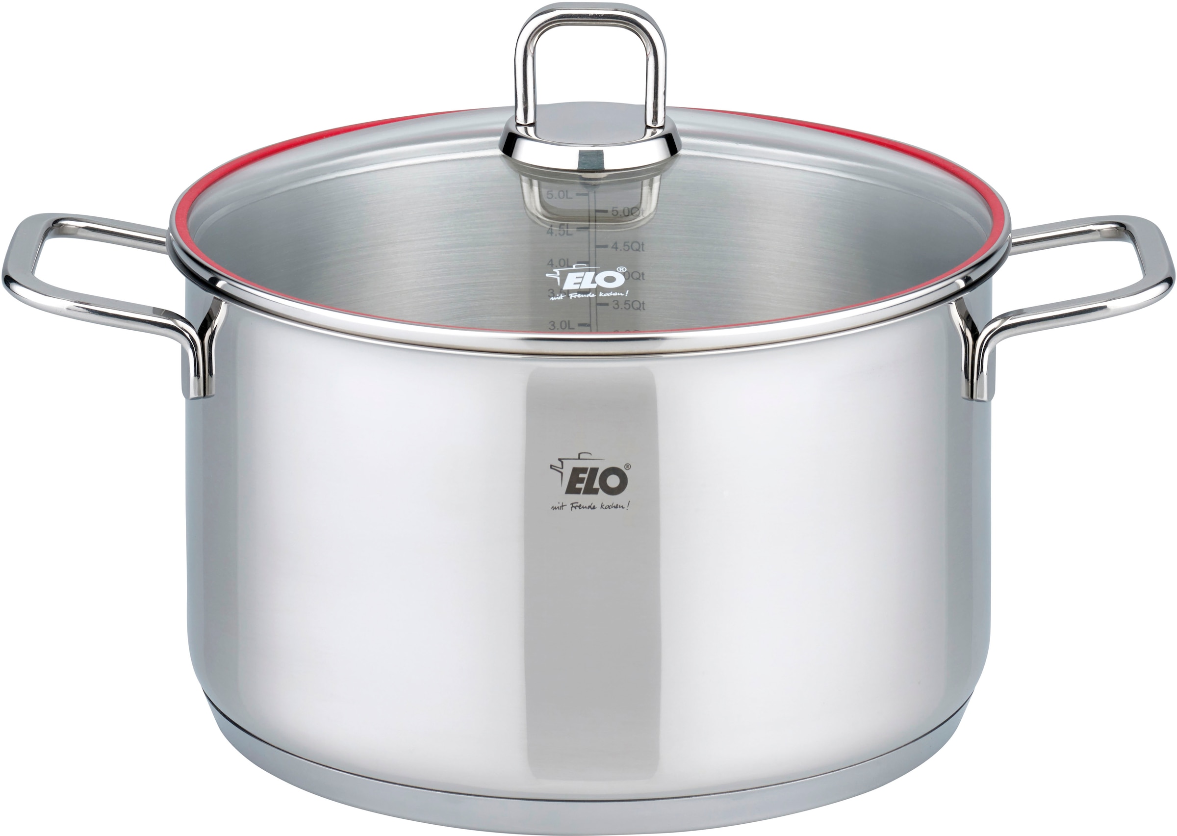 Elo Set de casseroles »Excellent« Set, Bratentopf Ø 20 cm, je 1 Fleischtopf Ø 16/20/24 cm, Kasserolle Ø 16 cm, 6 cuis tlg. inkl. Untersetzer, mit Literskala, Induktion