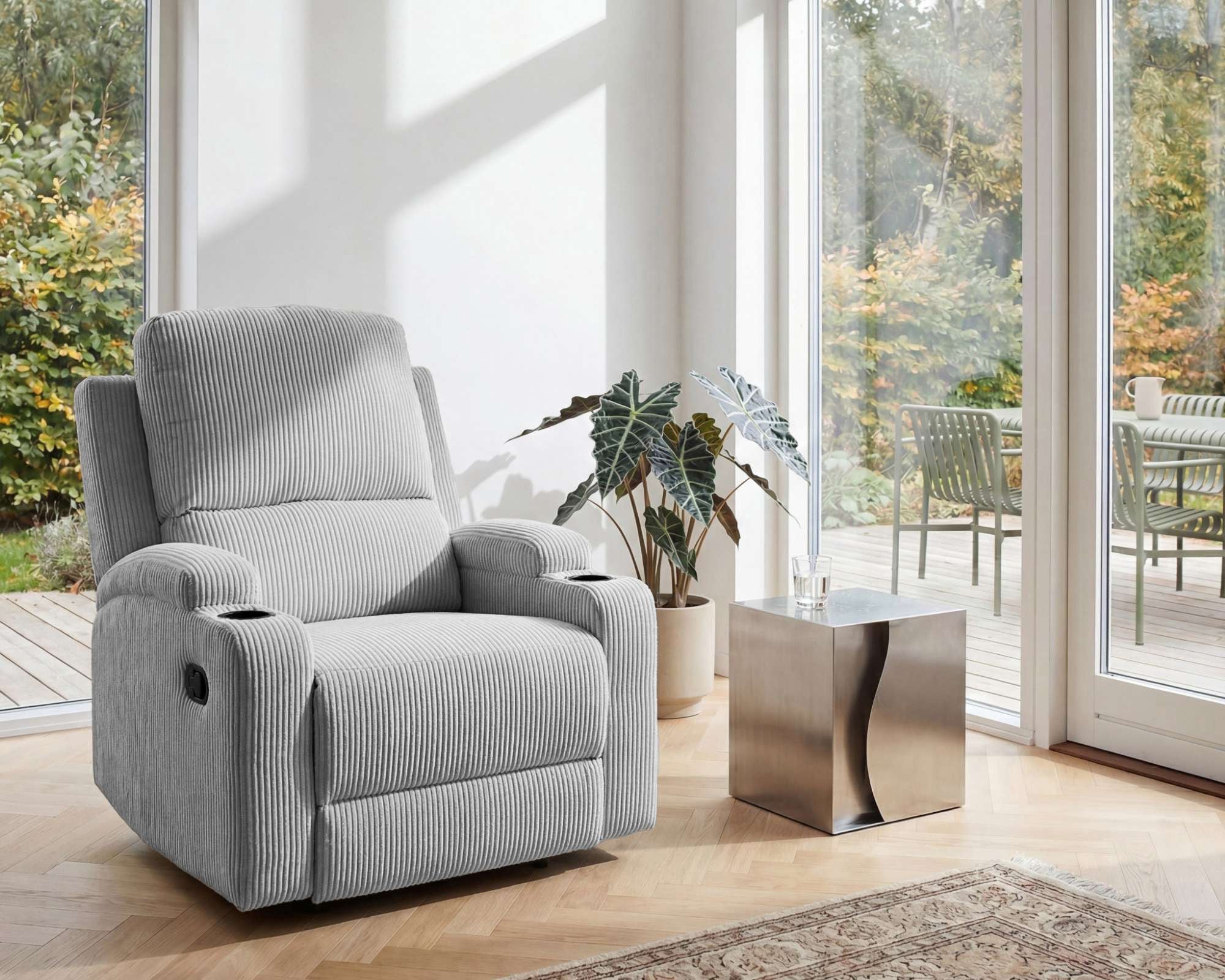 GOODproduct »NAPORI Cord, Kinosessel, Multimedia-Sessel« TV-Sessel mit manueller u elektrischer Relaxfunktion u. Getränkehalter