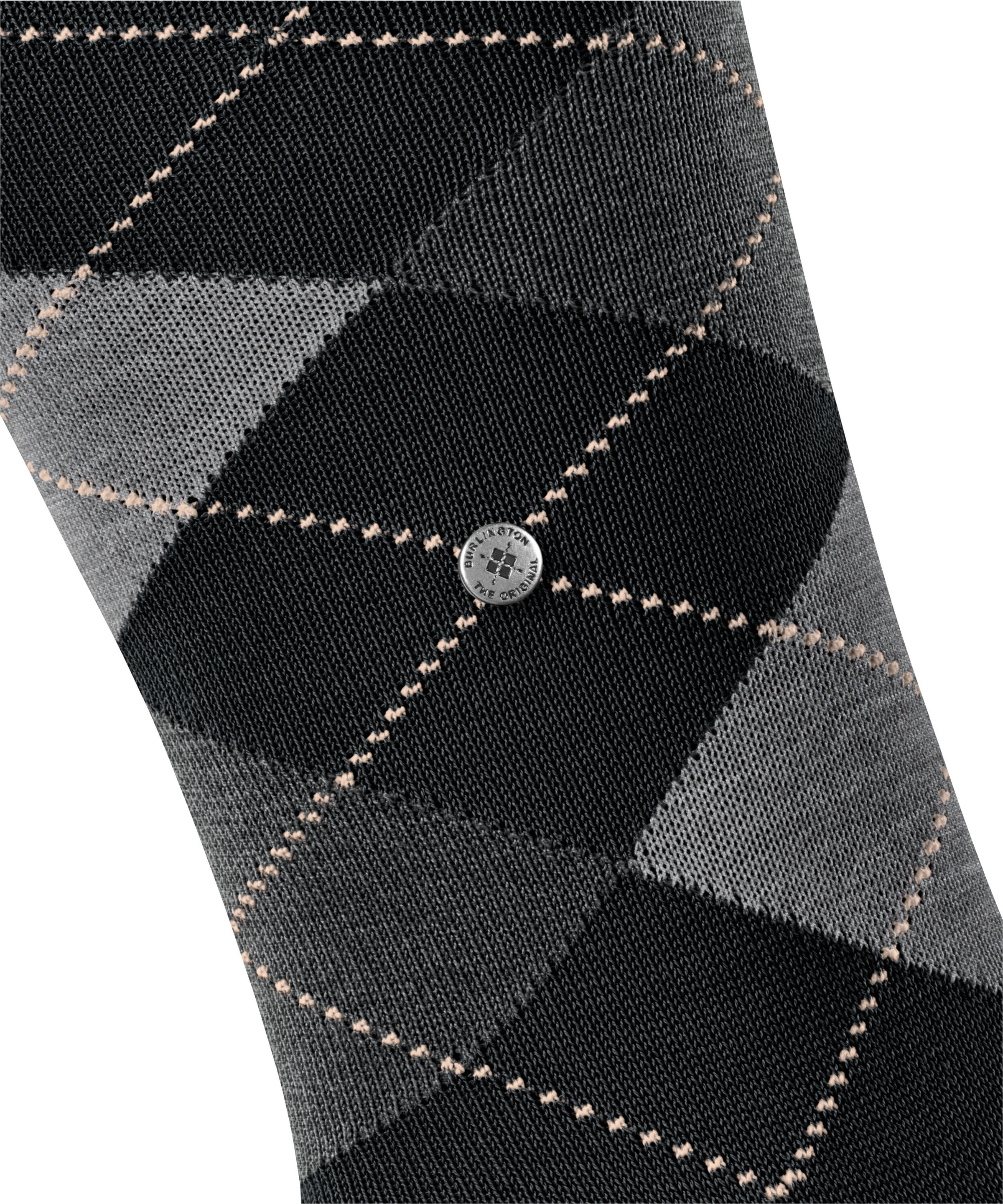 Burlington Mi-bas »Manchester« taille unique 40-46, motif argyle, clip Burlington