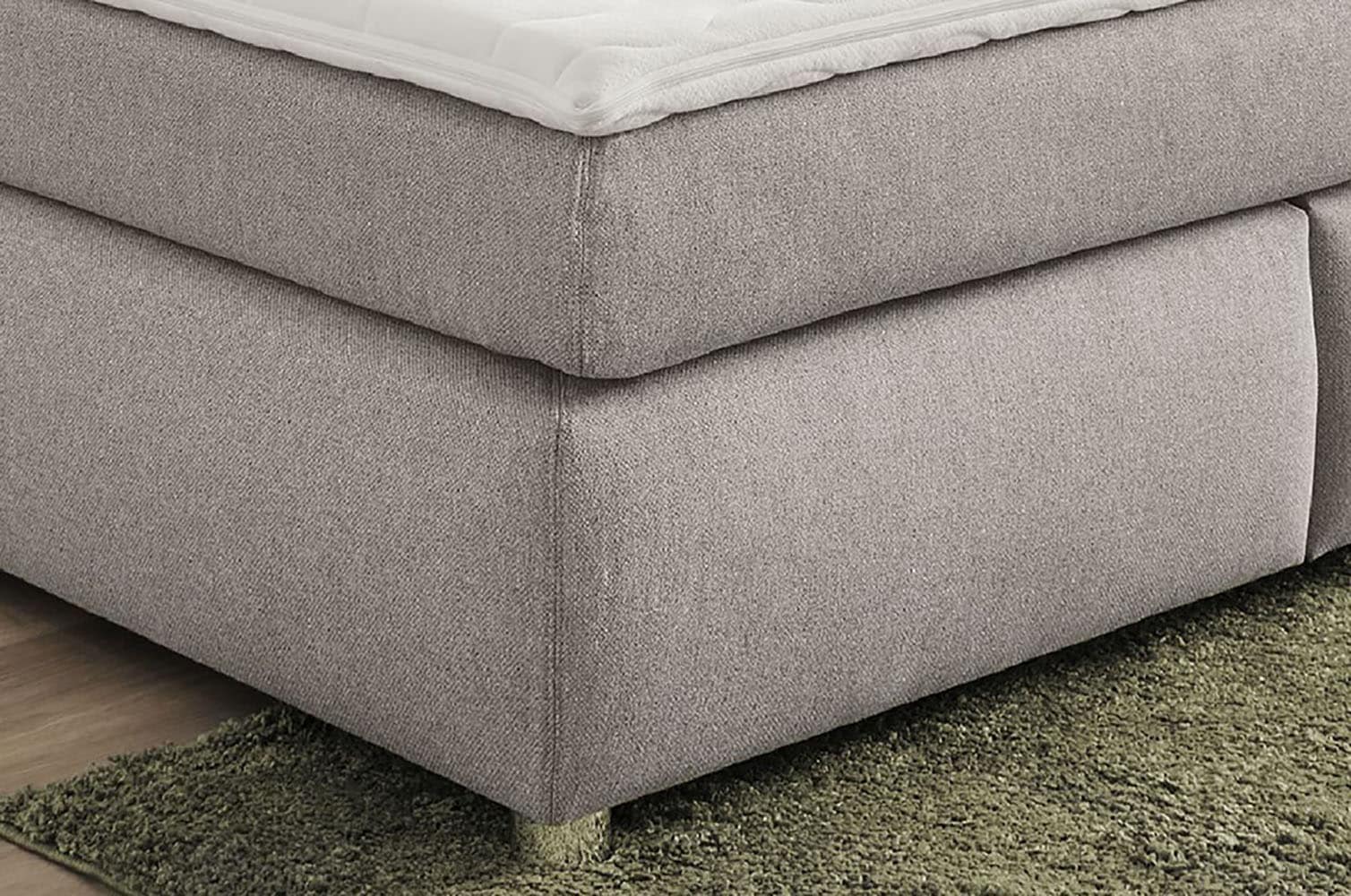 Jockenhöfer Gruppe Boxspringbett »CARLA, wahlweise mit Bettkasten, Inkl. Topper & 4 Kissen« wahlweise mit Chenille oder Webstoff bezogen, 160x200cm oder 180x200