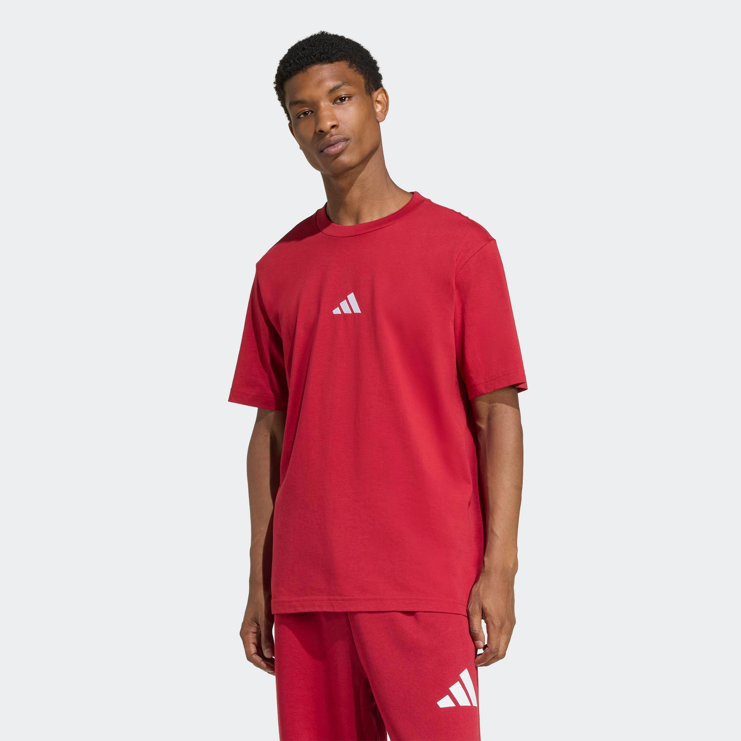 adidas Sportswear T-Shirt »ESSENTIALS SMALL LOGO SINGLE JERSEY« sportliches Kurzarmshirt, mit Rundhalsausschnitt