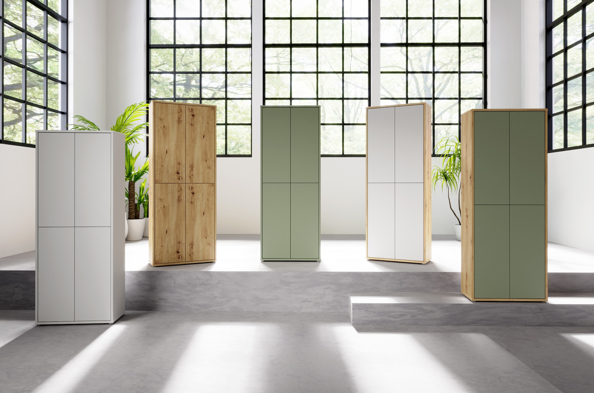 FORTE Schuhschrank »Alice Springs, Schuhschrank, Höhe 191,9 cm, 4 Türen, viel Platz« B/H/T 74,5/191,9/34,9 cm,  Stauraumschrank, Mehrzweckschrank, Breite 74,5 cm, mit 8 Böden