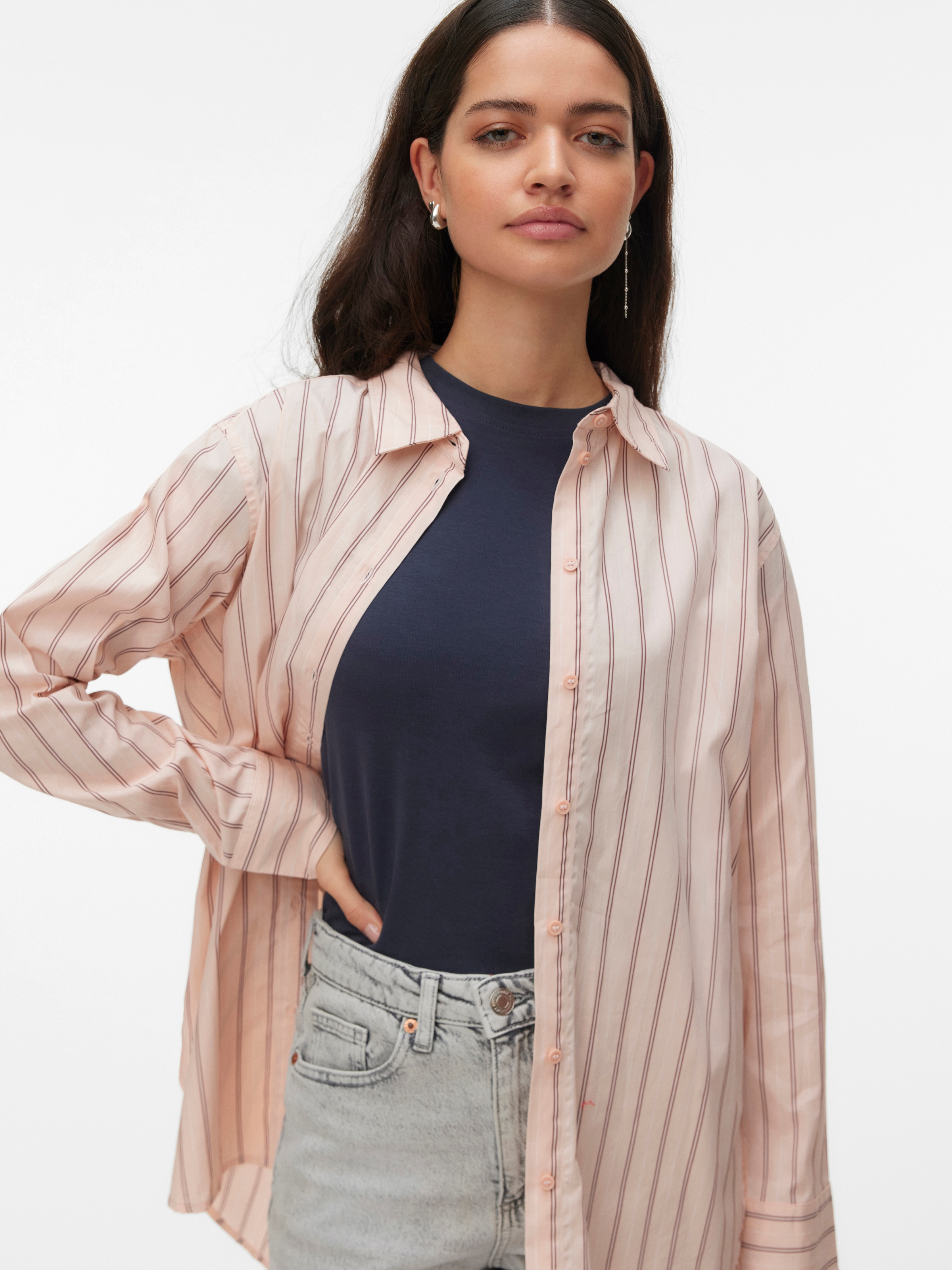 Vero Moda Hemdbluse »VMELINA LS SHIRT WVN NOOS« Baumwolle