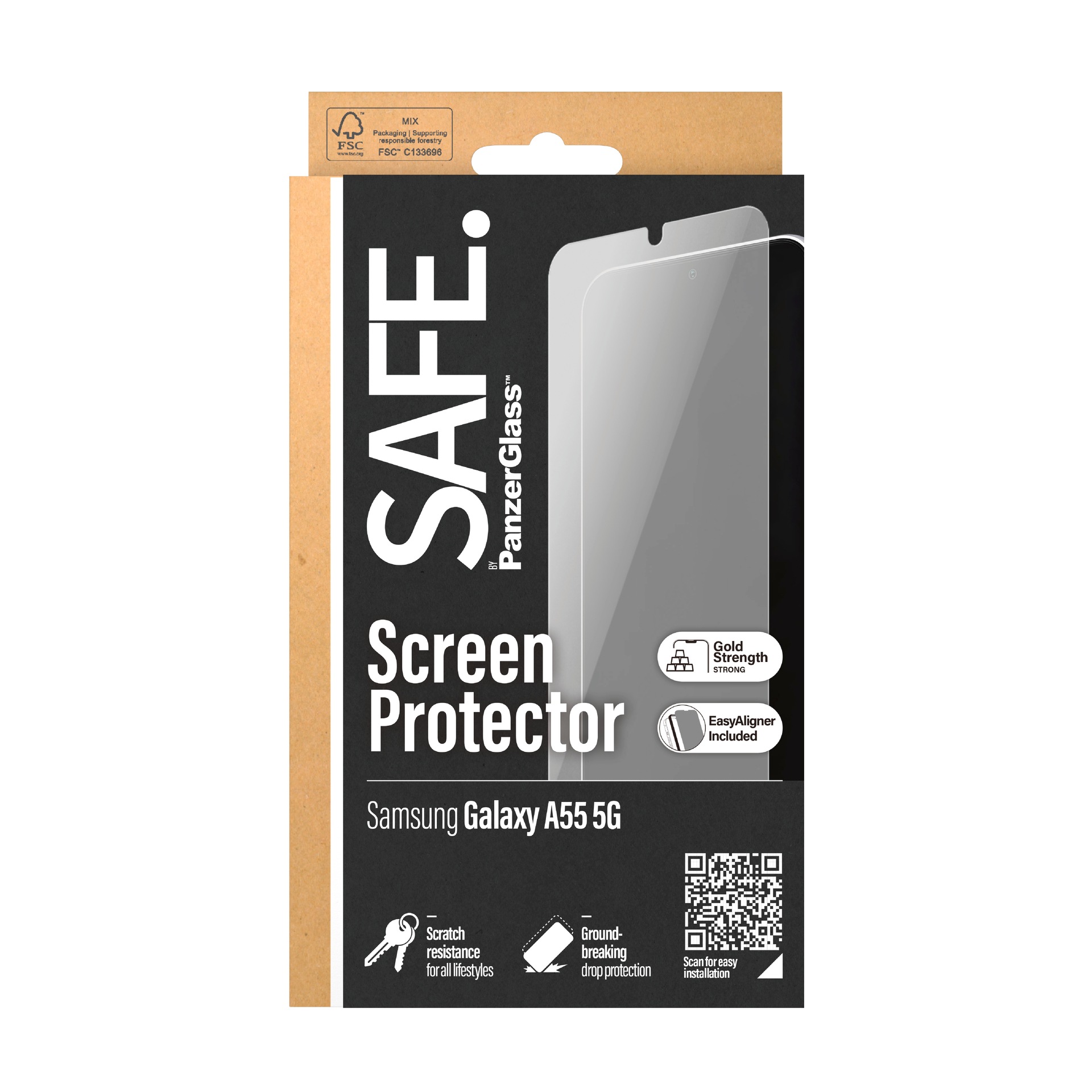 SAFE by PanzerGlass Verre de protection d'écran »Ultra Wide Fit Screen Protector« für Samsung A55 5G Displayschutzfolie, Displayschutz, Bildschirmschutz stossfest kratzfest