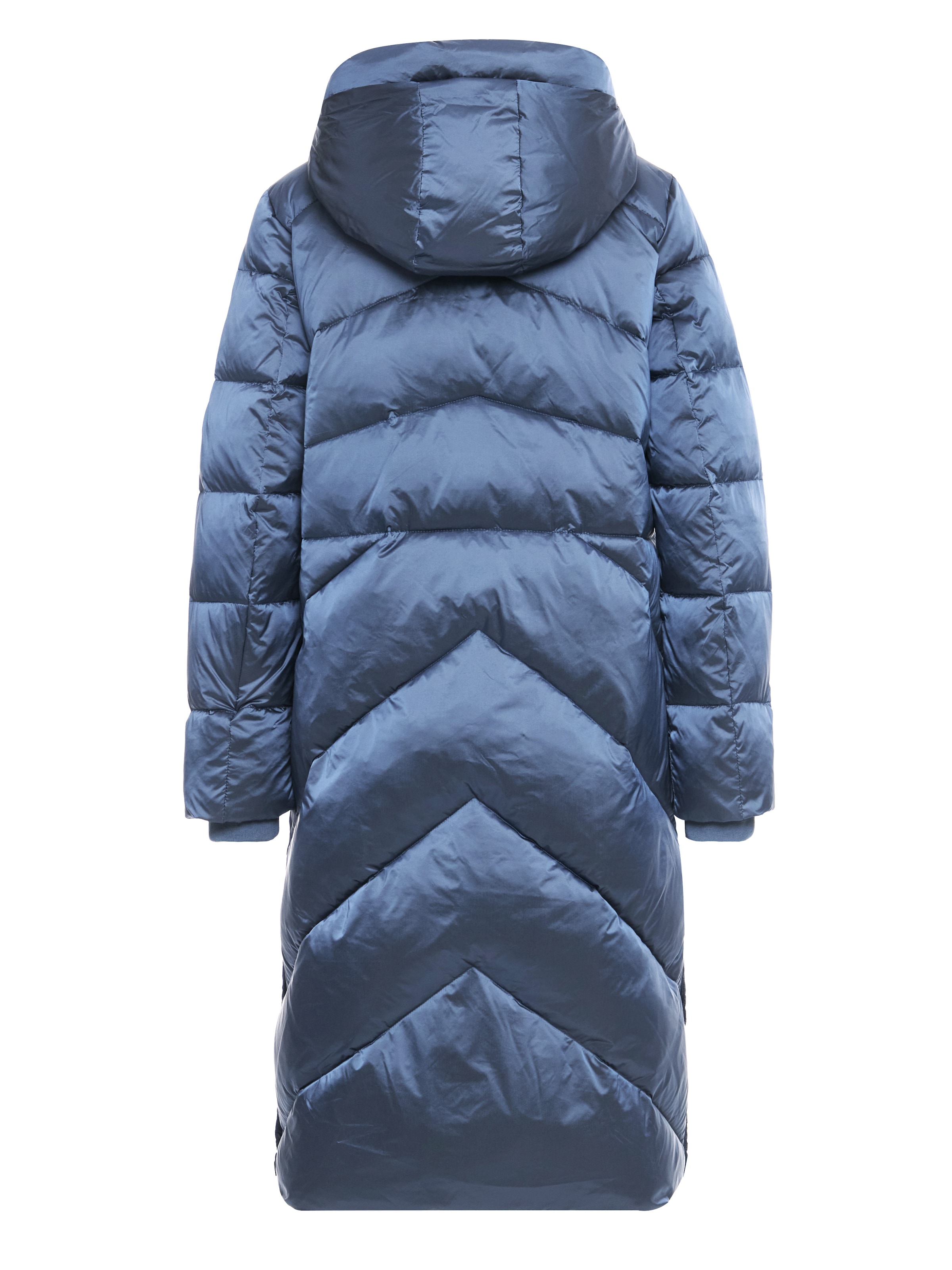 MANISA Manteau d'hiver mit Stehkragen und fester Kapuze und dekorativen Strickbändern