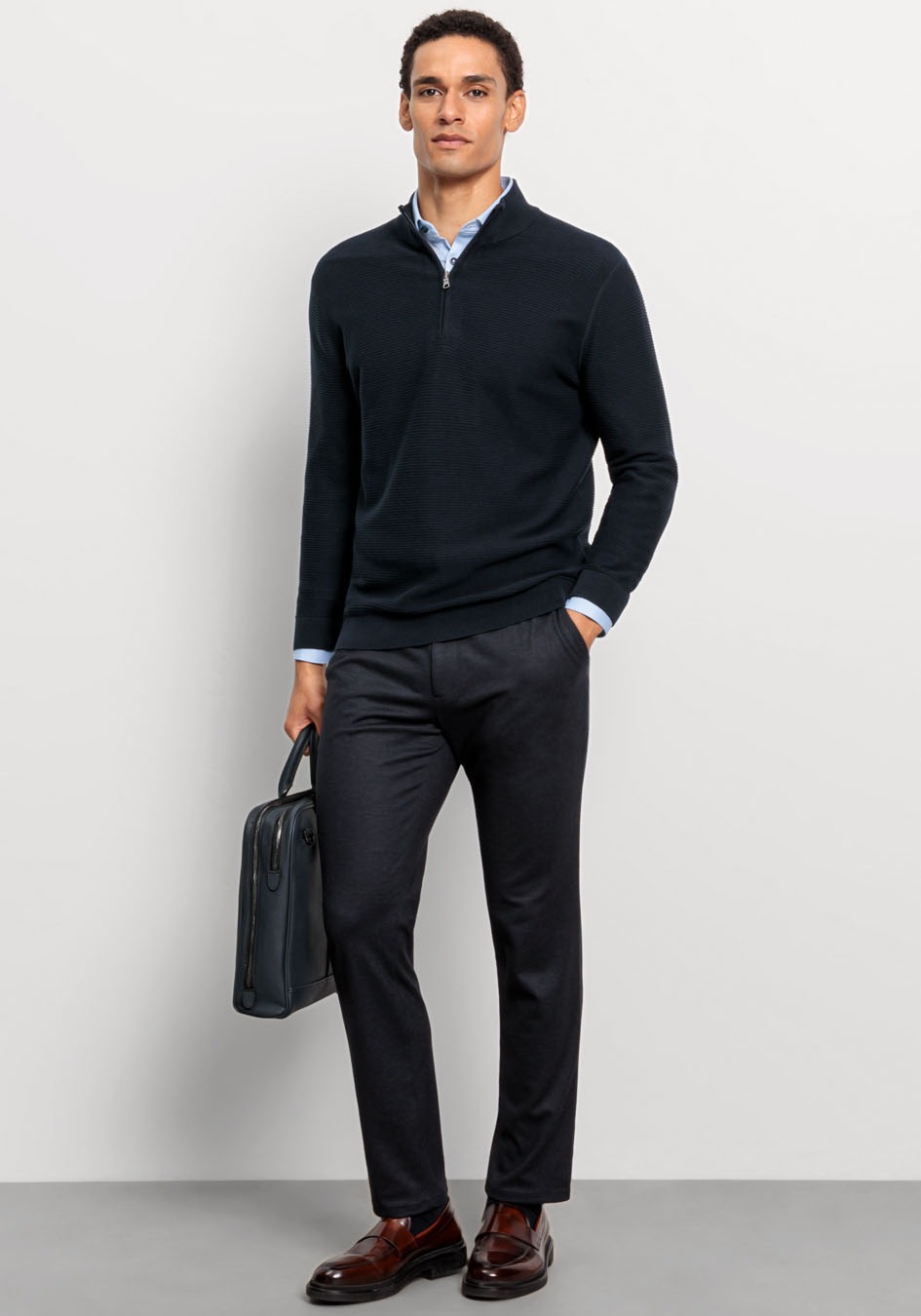 OLYMP Troyer »OLYMP Strick Casual« mit modischer Struktur