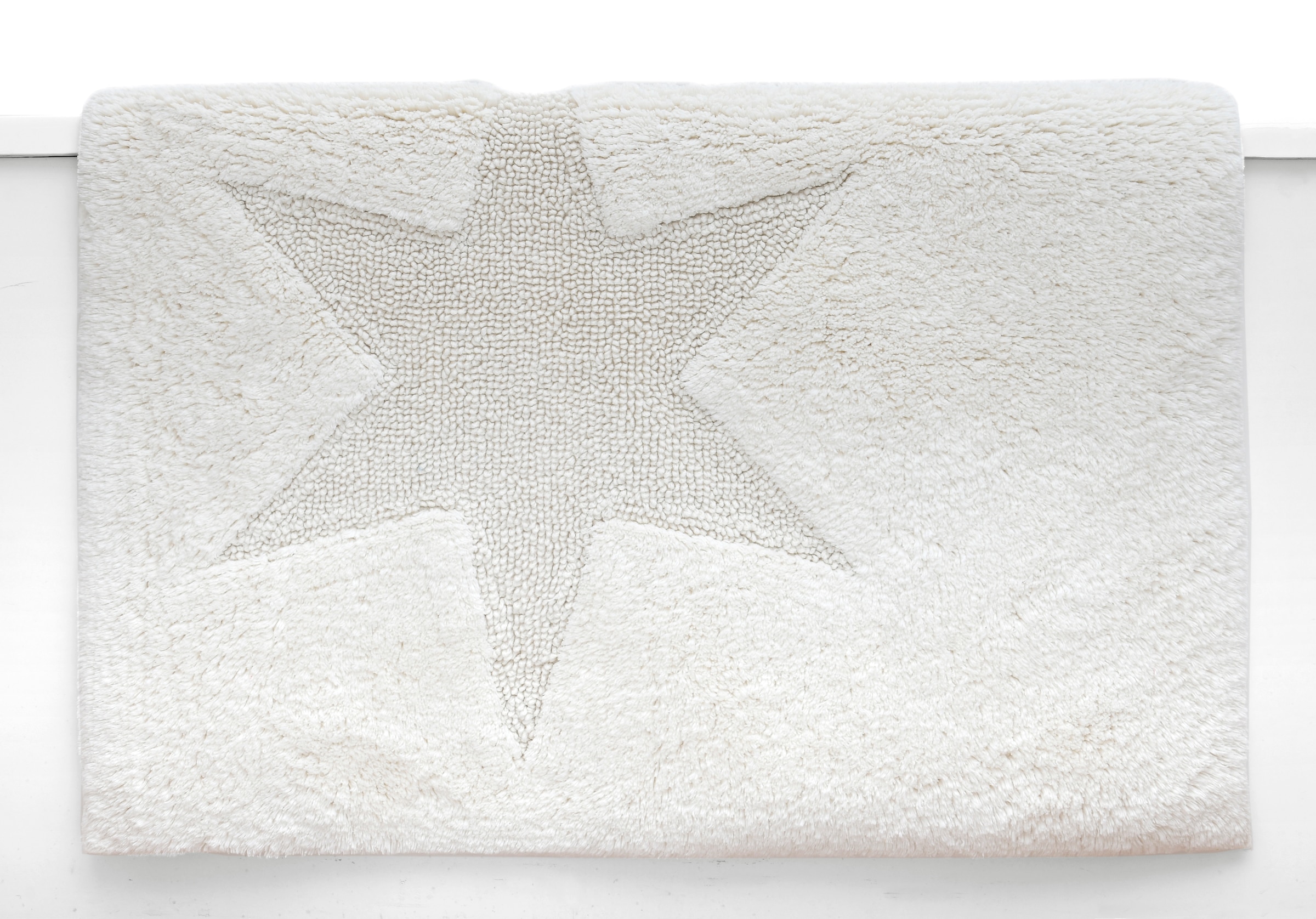 GOODproduct Tapis de bain »Marie, Badvorleger, Badezimmer Teppich« Höhe 13 mm revêtement antidérapant Résistant | compatible chauffage au sol tapis de bain, motif étoile, structure relief, aussi en set