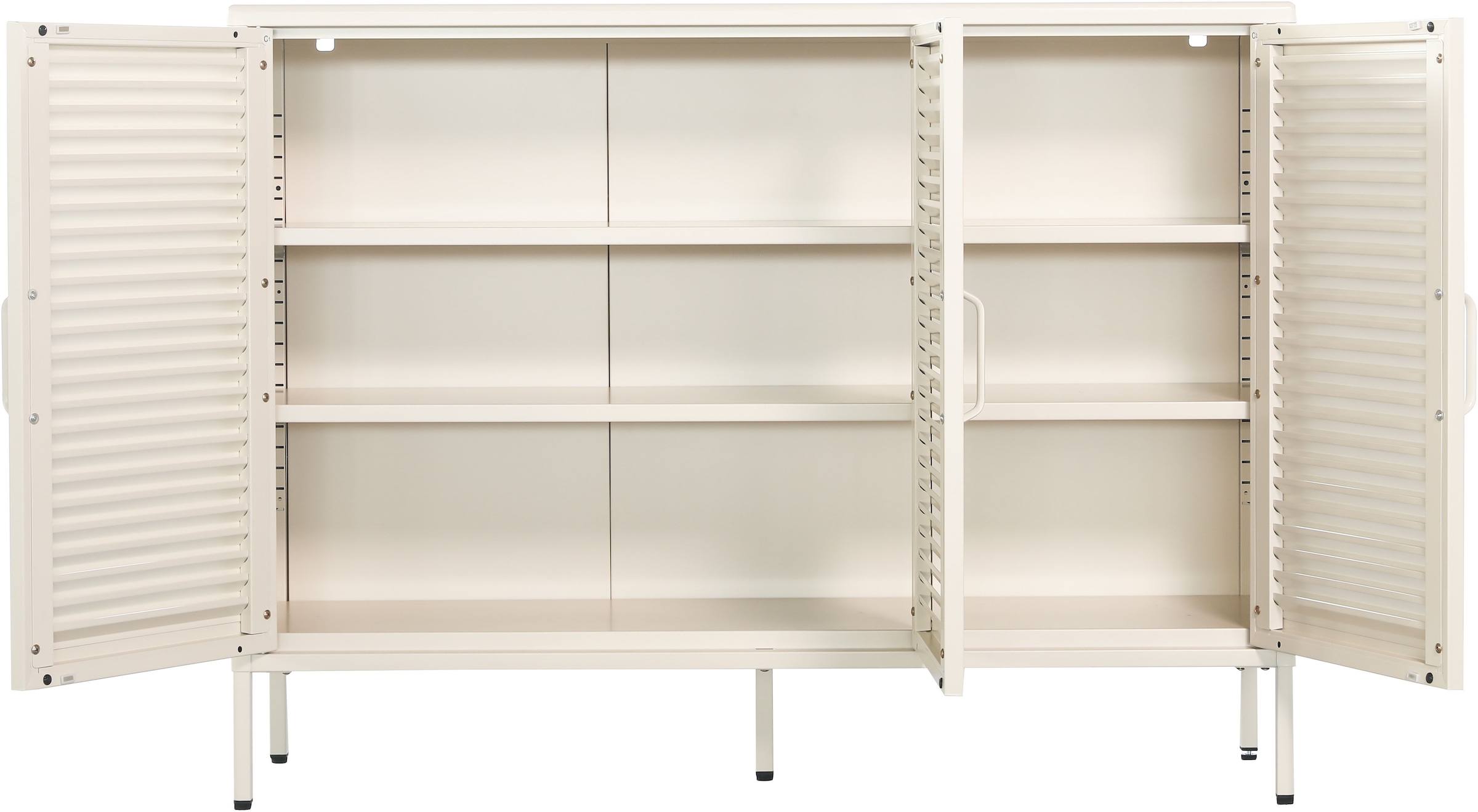 GOODproduct Wäscheschrank »GERRON Sideboard Wäscheschrank Metallschrank« Schrank Anrichte Kommode Breite 120cm mit 3 Türen