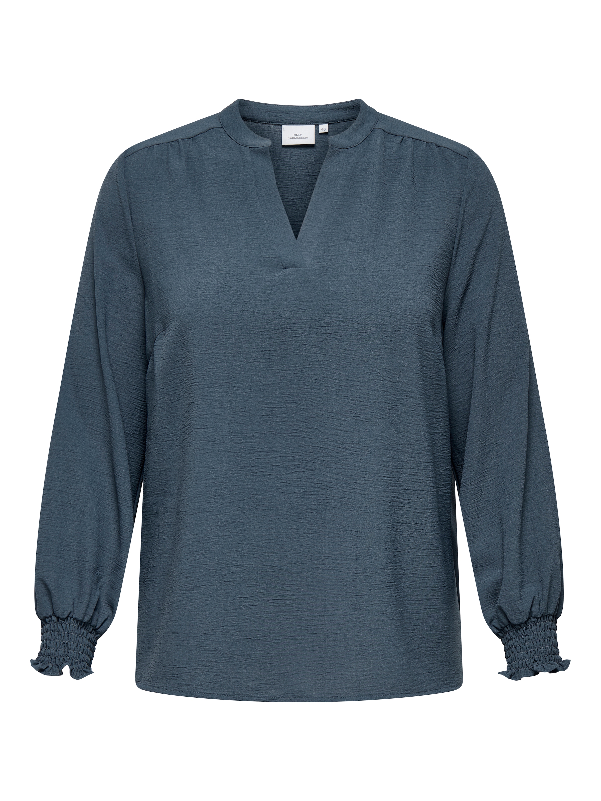ONLY CARMAKOMA Chemisier à chemise »CARMETTA LIFE V-NECK TOP WVN NOOS« Kunstfaser, regular fit