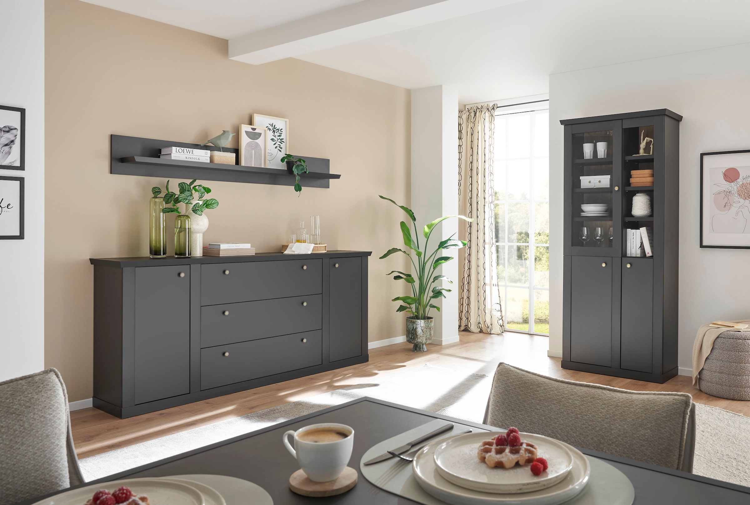 Home affaire Tableau mural »Lincoln, Wandregal im Landhausstil, Wandhalter mit Ablagefläche« edles Design, in zwei Grössen verfügbar, vielseitig einsetzbar