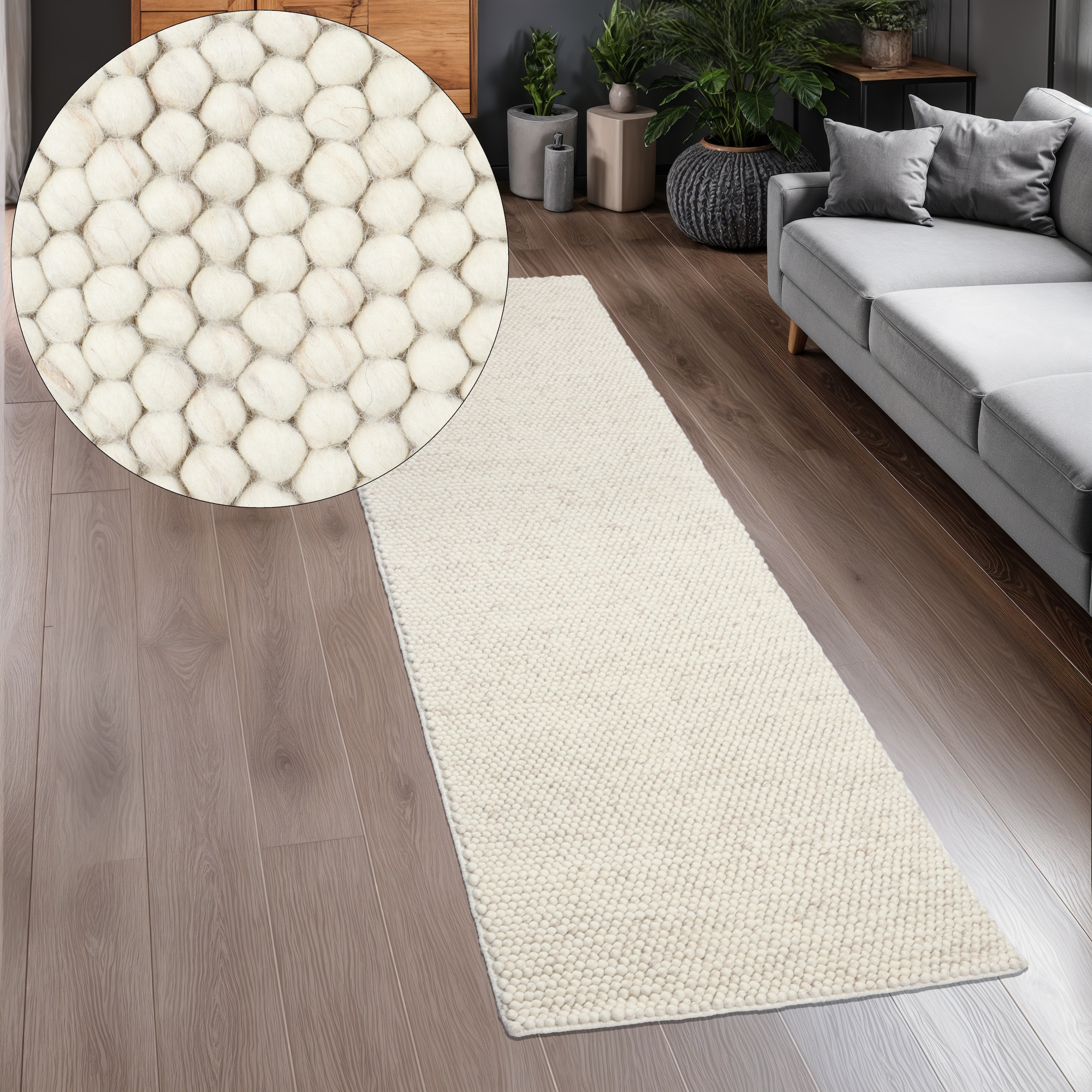 LeGer Home by Lena Gercke Chemin de table »Ainhoa, Wolle« Rectangulaire 14 mm Höhe handgewebt, Handweb Teppiche, Wohnzimmer, Schlafzimmer, Esszimmer