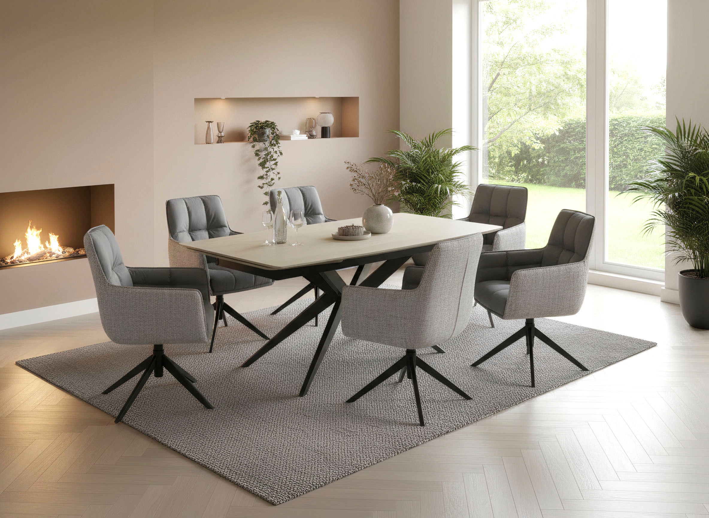 HELA Chaise pivotante »POMBA« () 1 cuispivotant à 360°, réglable en hauteur, suspension à ressort, accoudoirs, supporte 140kg