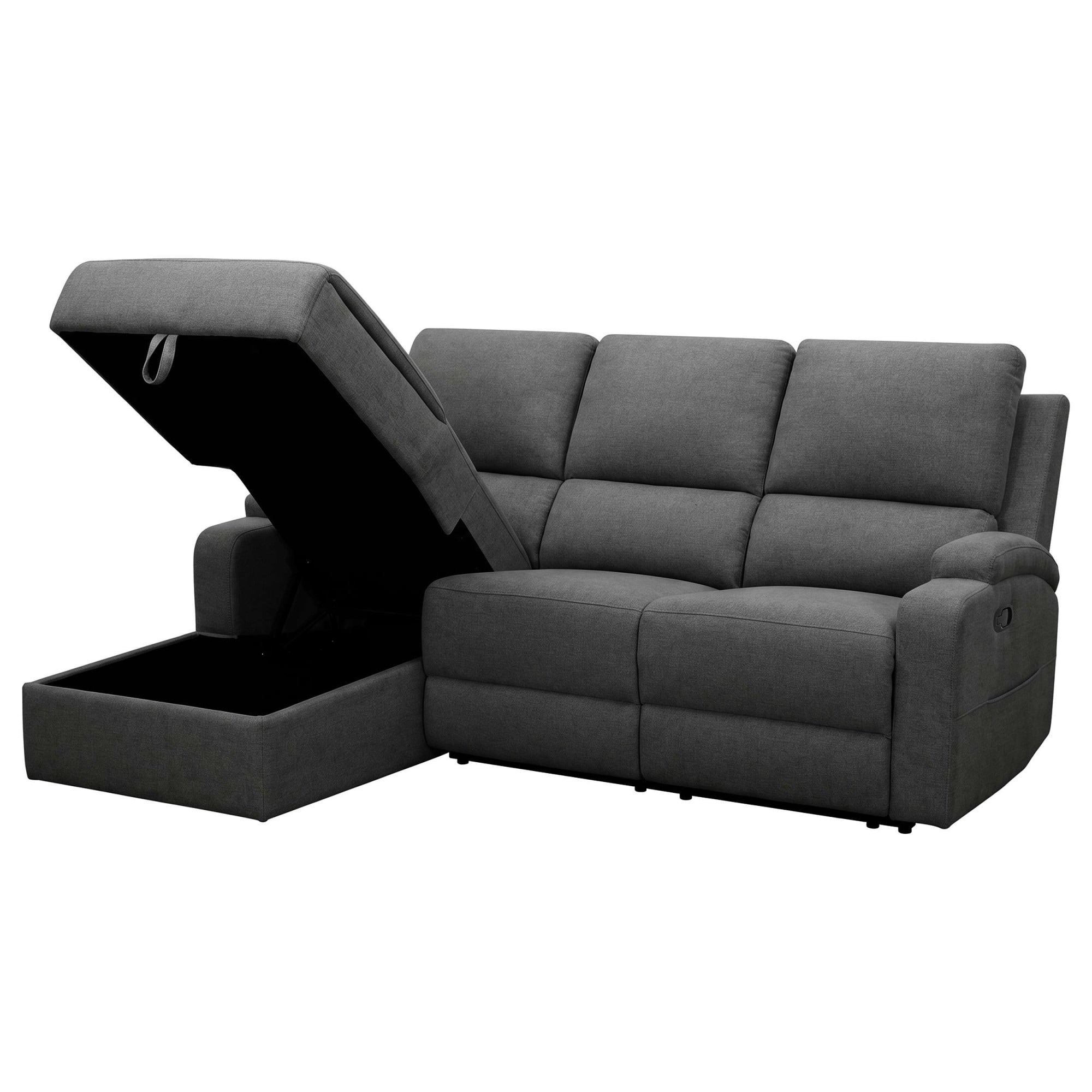 GOODproduct Canapé d'angle »NAPORI Struktur, Multimediasofa, L-Form« fonction relax manuelle ou électrique, USB-A pour la version électrique, coffre de rangement