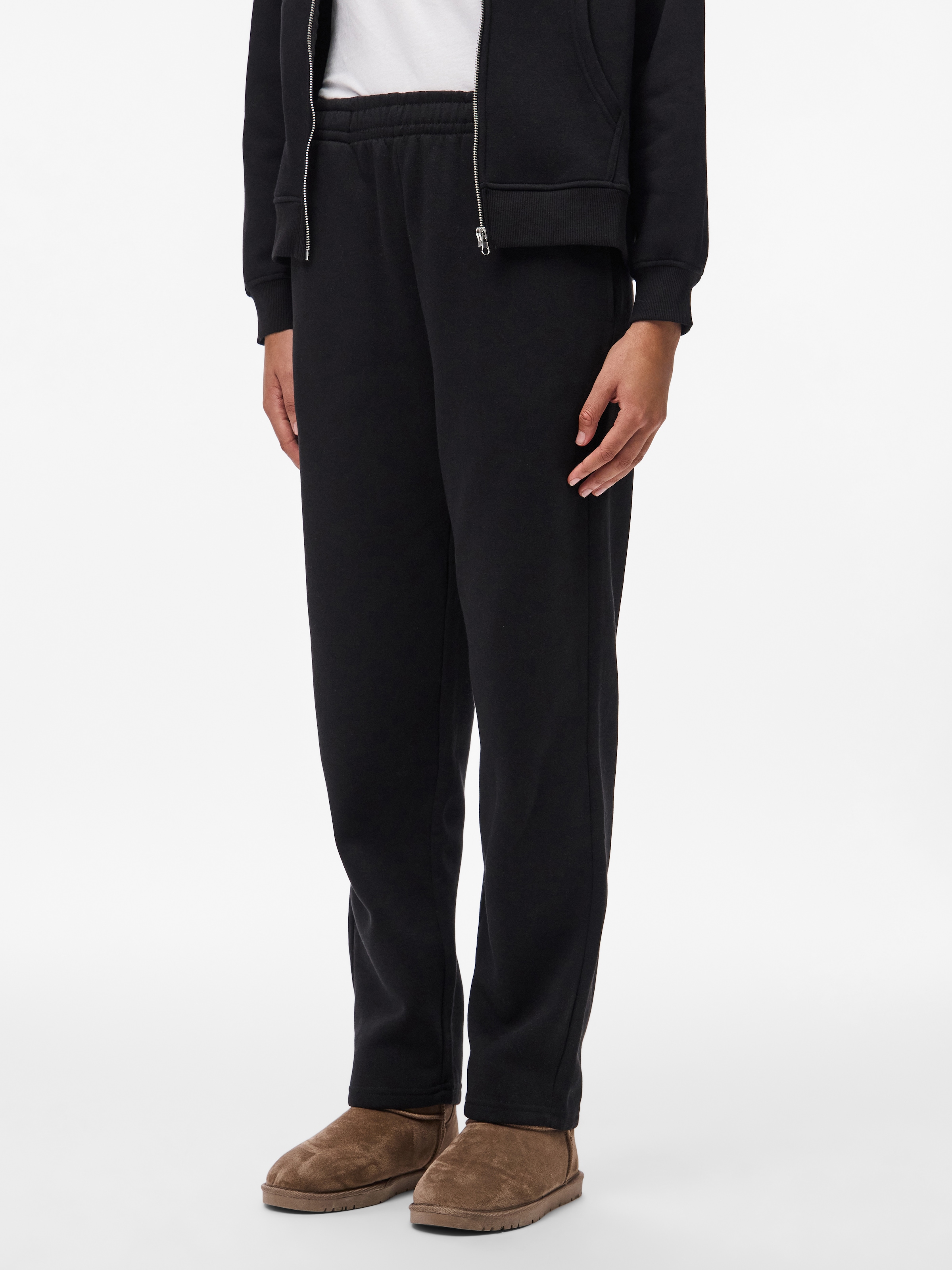 pieces Pantalon sweat »PCCHILLI HW STRAIGHT SWEAT PANTS NOOS BC«  mélange coton, coupe droite