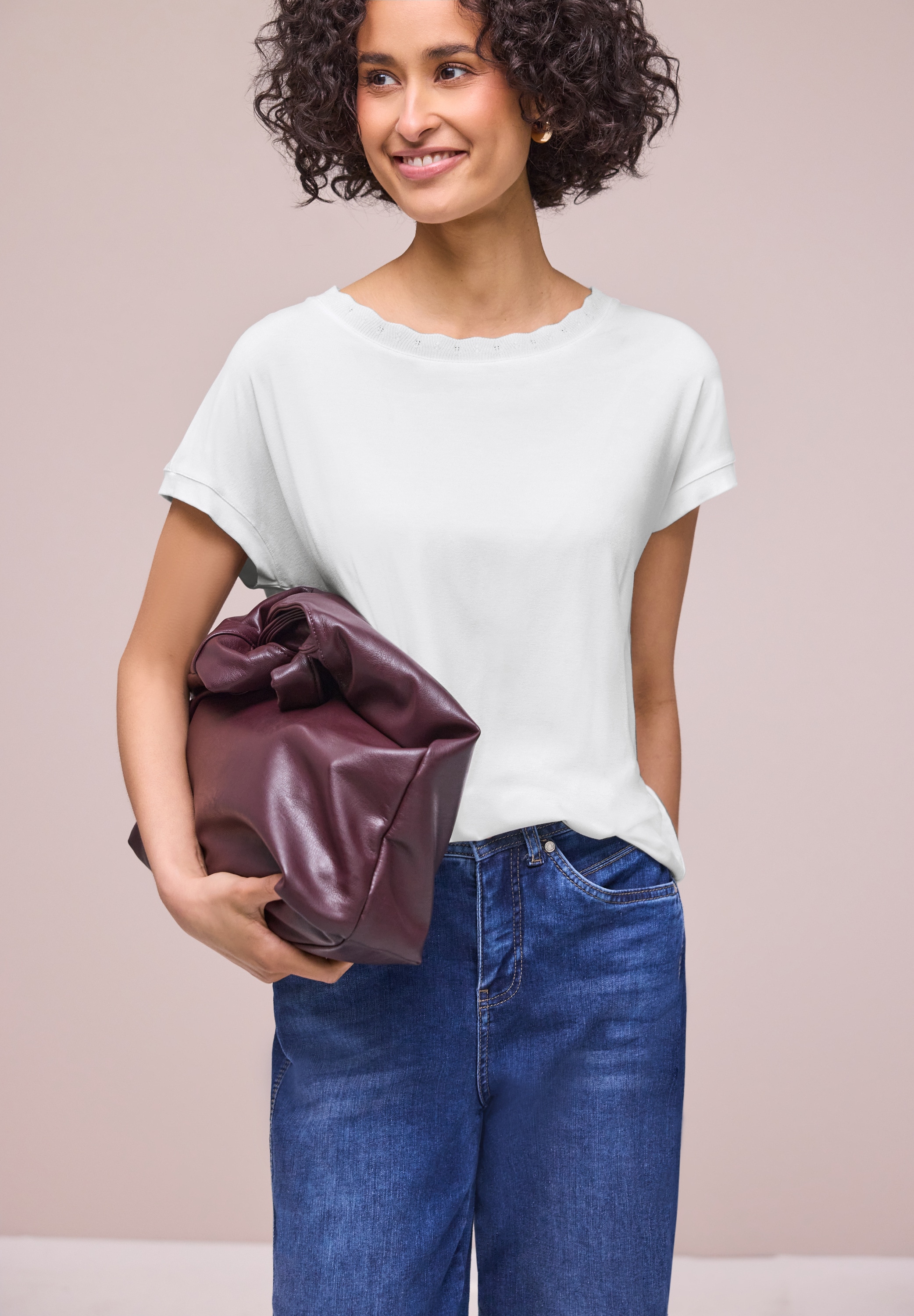 STREET ONE Haut de chemise avec ruban décoratif