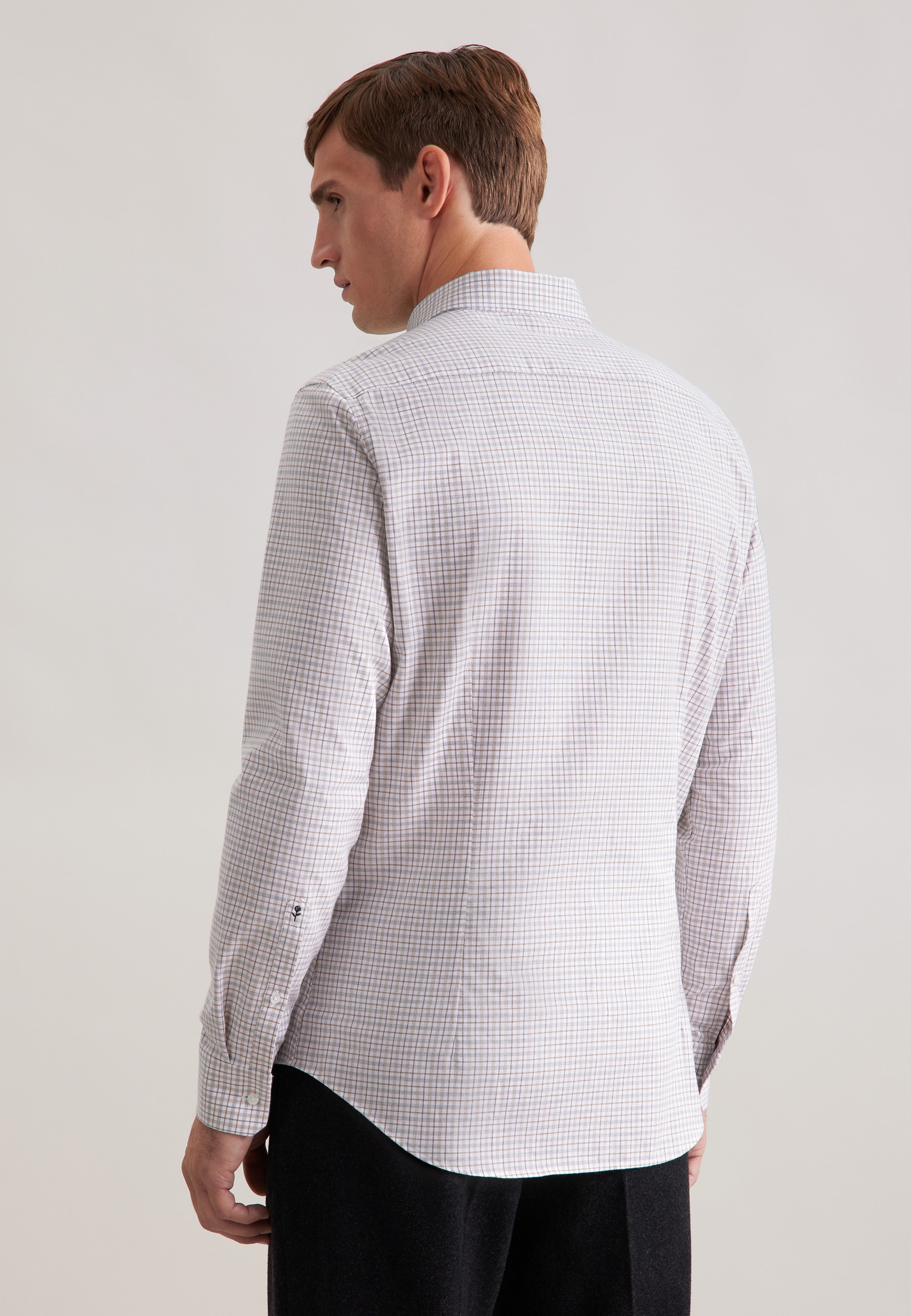 seidensticker Chemise en flanelle »Schwarze Rose« Shaped 1/1 Button-Down-Kragen Karo