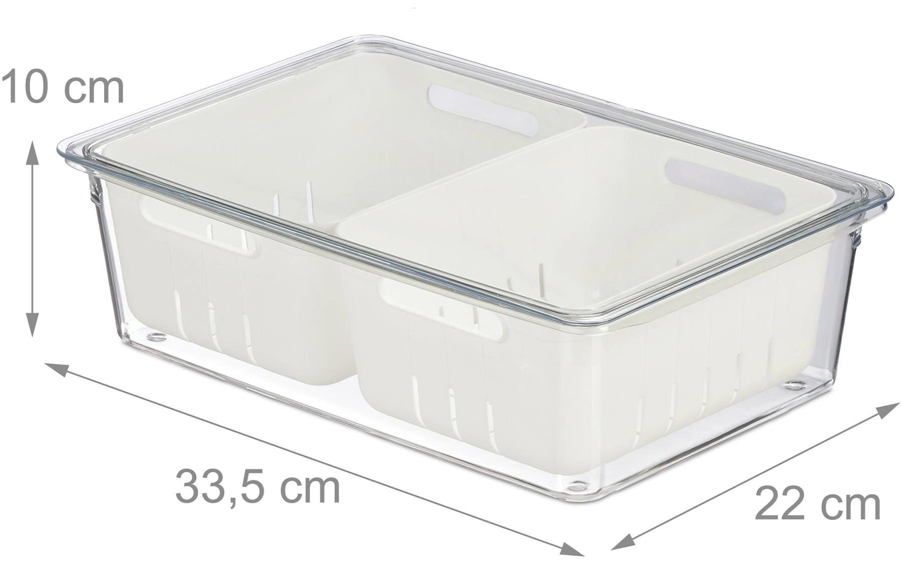 relaxdays Organizer »800 g, 3 Stück, Transparent/Weiss«