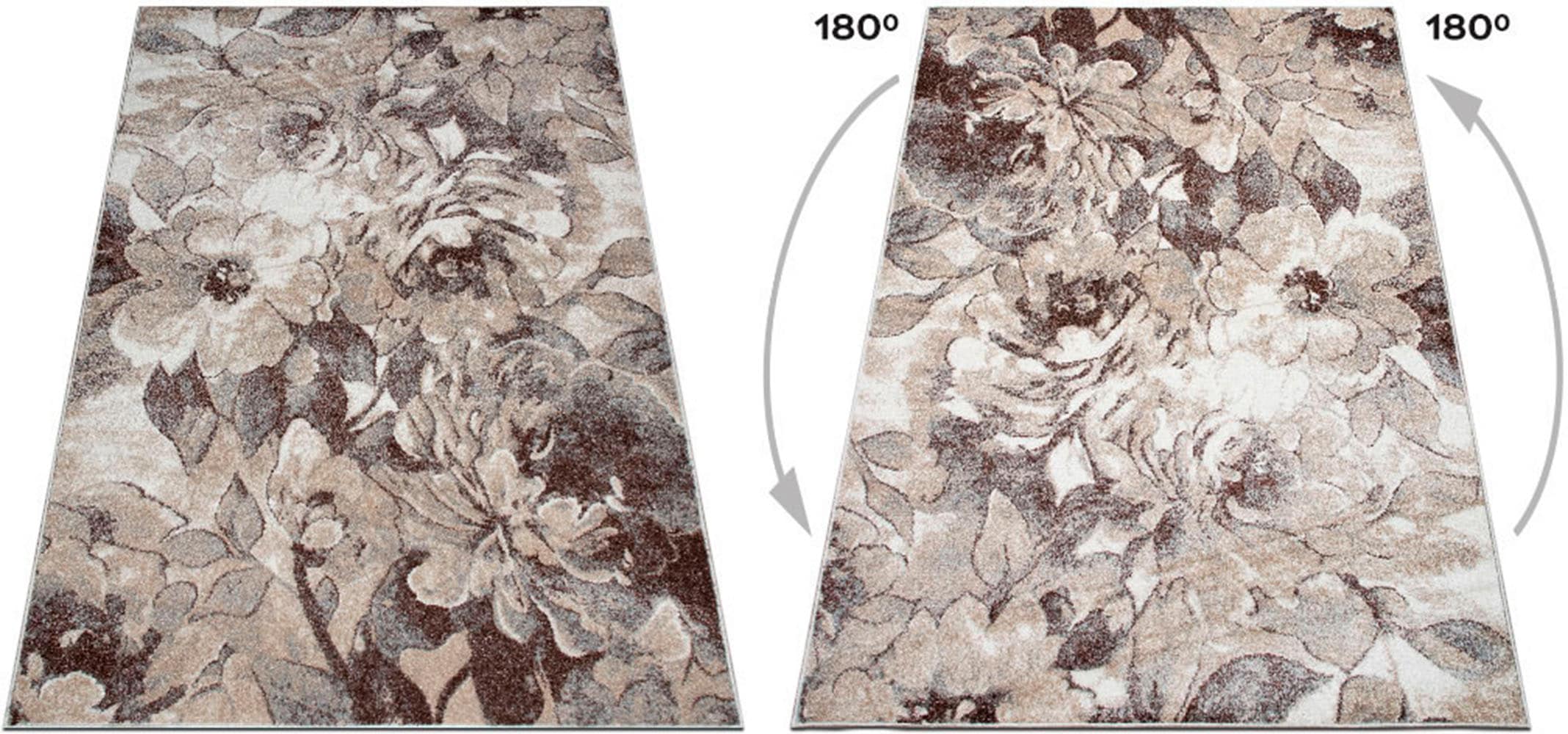GOODproduct Teppich »Almrose« rechteckig 9 mm Höhe mit besonders weichem Flor, Blumen Muster, florales Design, Kurzflor