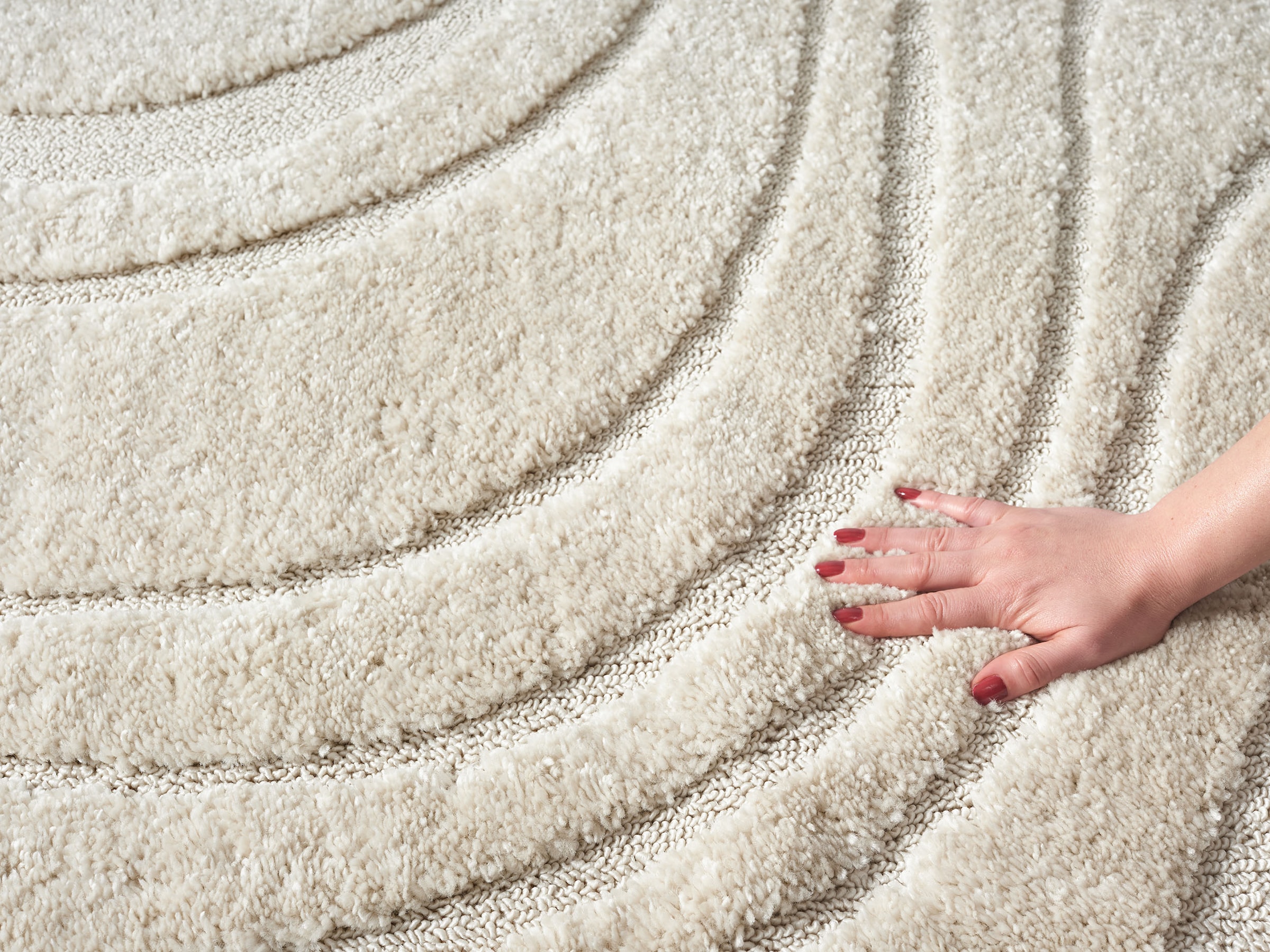 homsy by Ana Johnson Teppich »Waavy mit Fransen, Wellen Design« rechteckig 20 mm Höhe Boho, 3D Optik, Scandi, Hoch-Tief, Wohnzimmer, Schlafzimmer