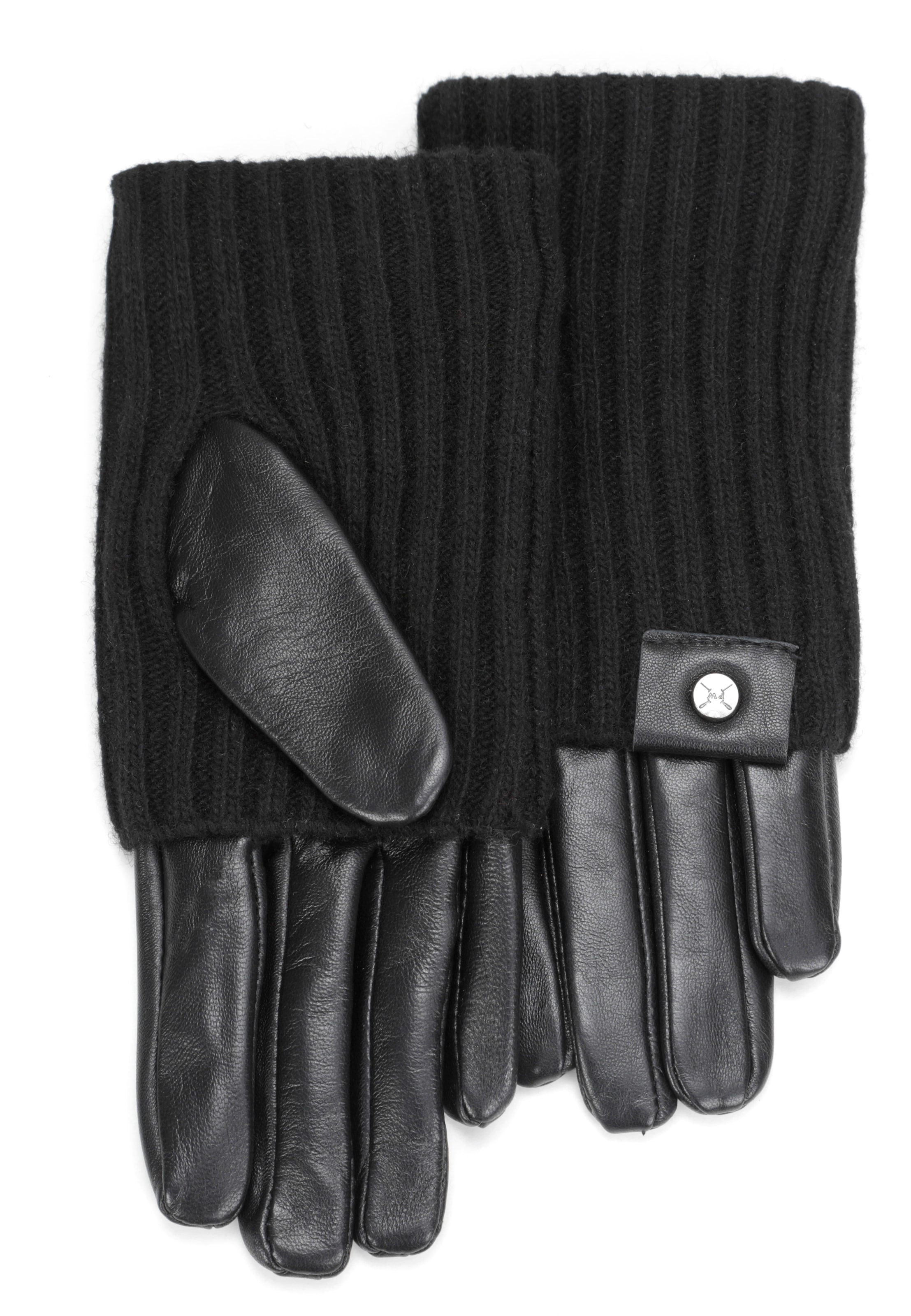 PEARLWOOD Lederhandschuhe »ROMY« Fleecefutter, als Lang-oder Kurzhandschuh zu tragen, Strickbündchen