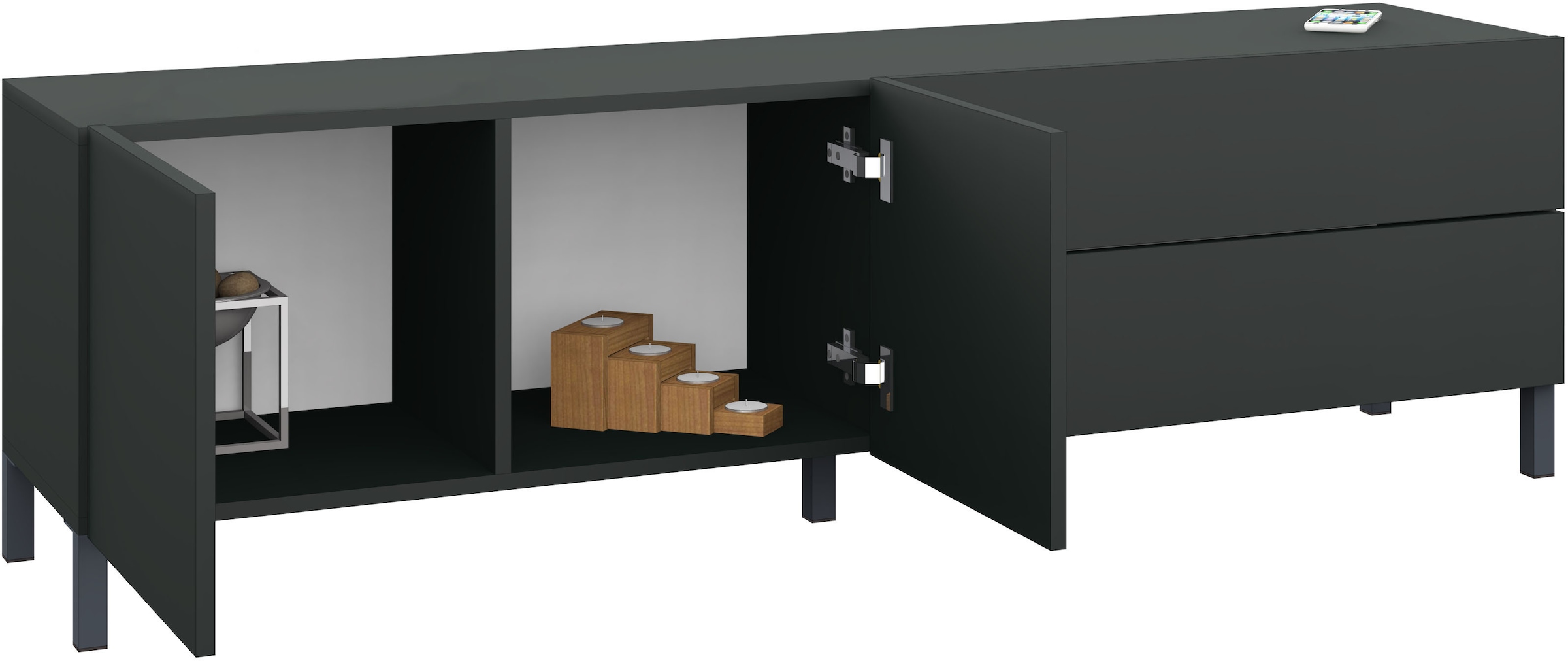 borchardt Möbel Table basse Metallfüsse, grifflose Optik