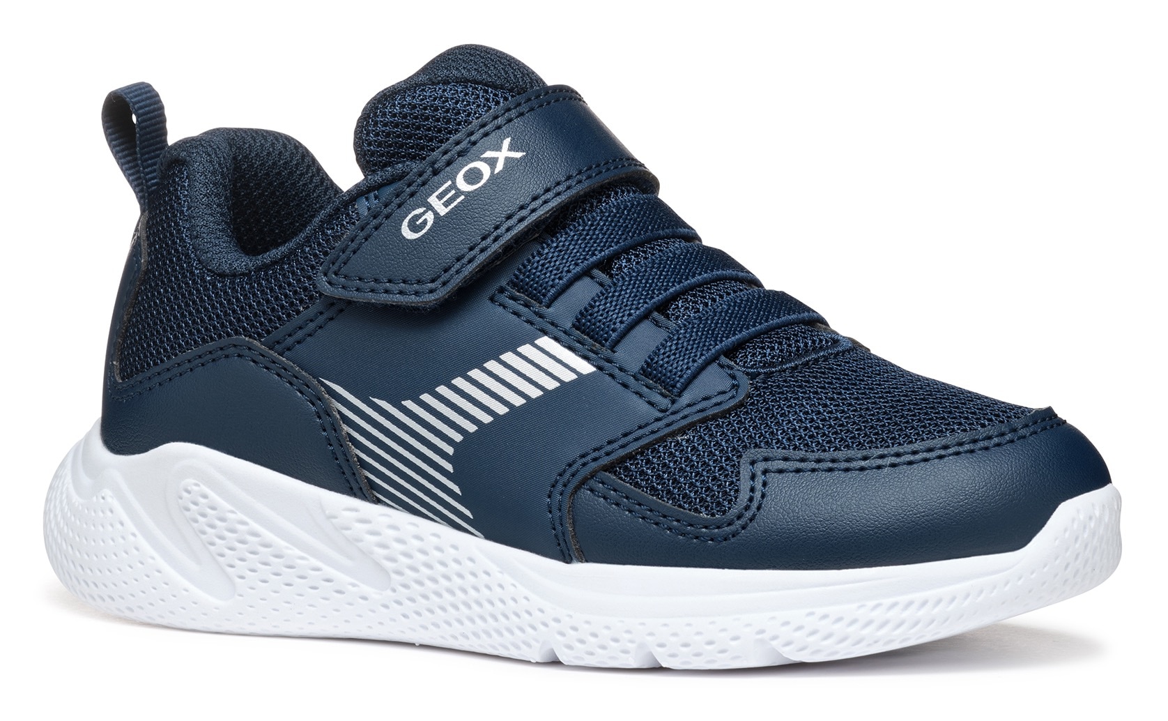 Geox Sneaker »J SPRINTYE BOY«  , Freizeitschuh, Klettschuh mit elastischen Schnürsenkeln