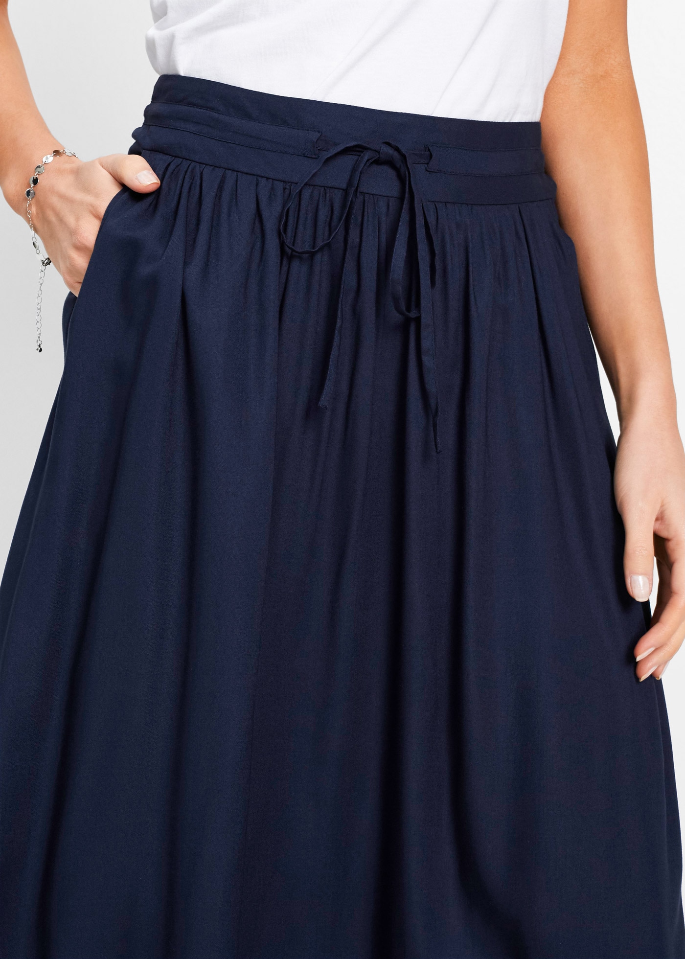 bonprix Maxirock aus Viskose, Maxilänge, lockere Passform, bedrucktes Design