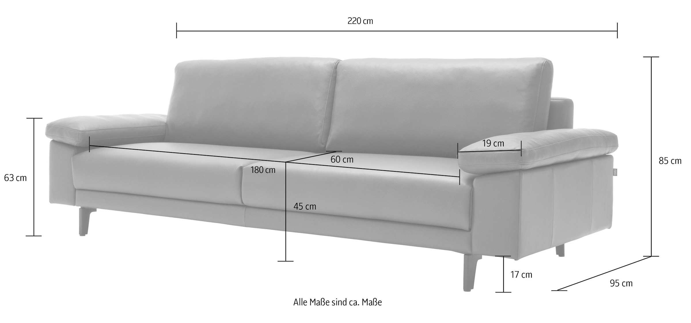 Creation BY ROLF BENZ 3-places »CR.450 elegantes Designsofa mit hohem Sitzkomfort«