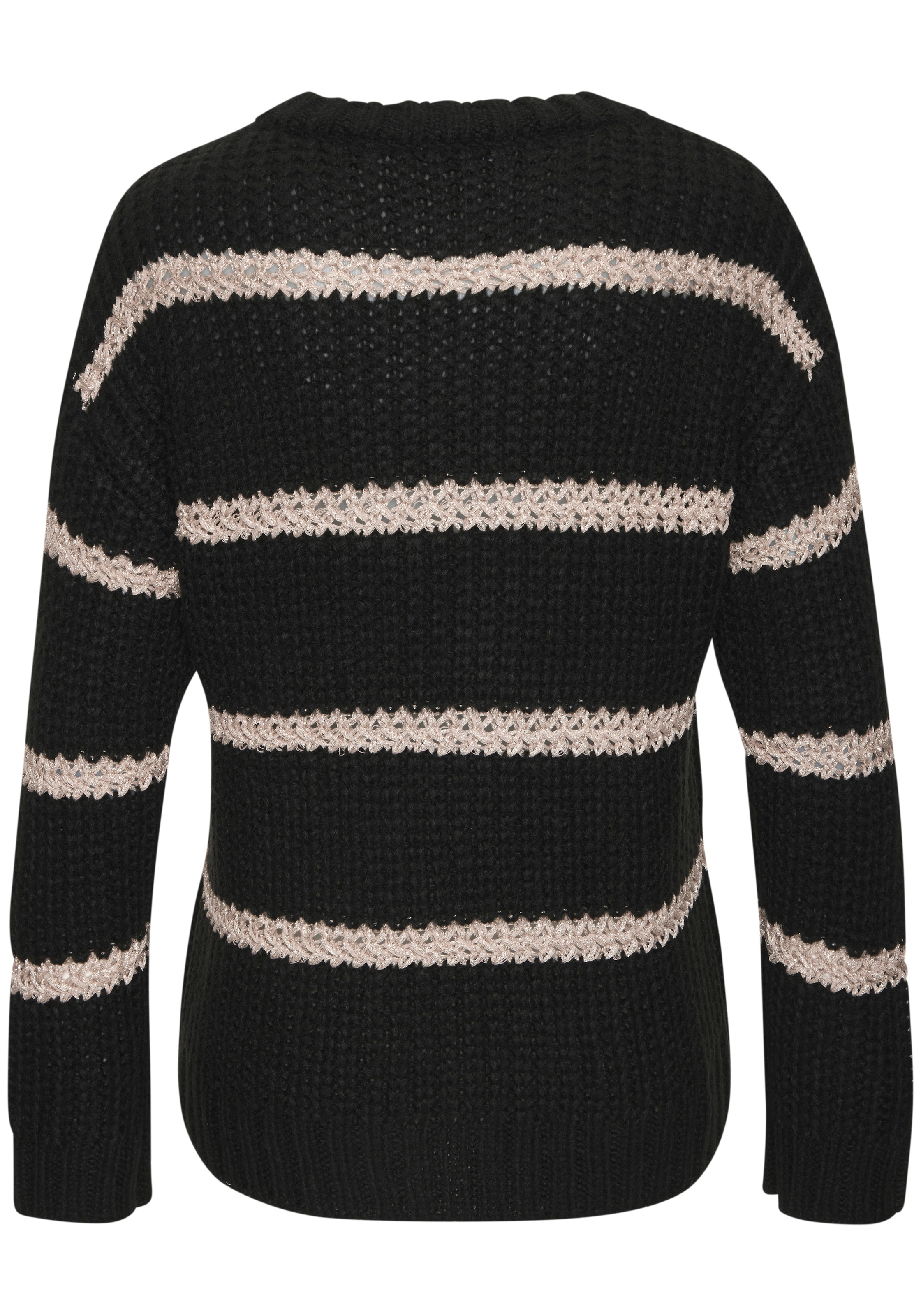 LASCANA Strickpullover mit Streifenmuster und Lurexgarn, Langarmpullover, casual