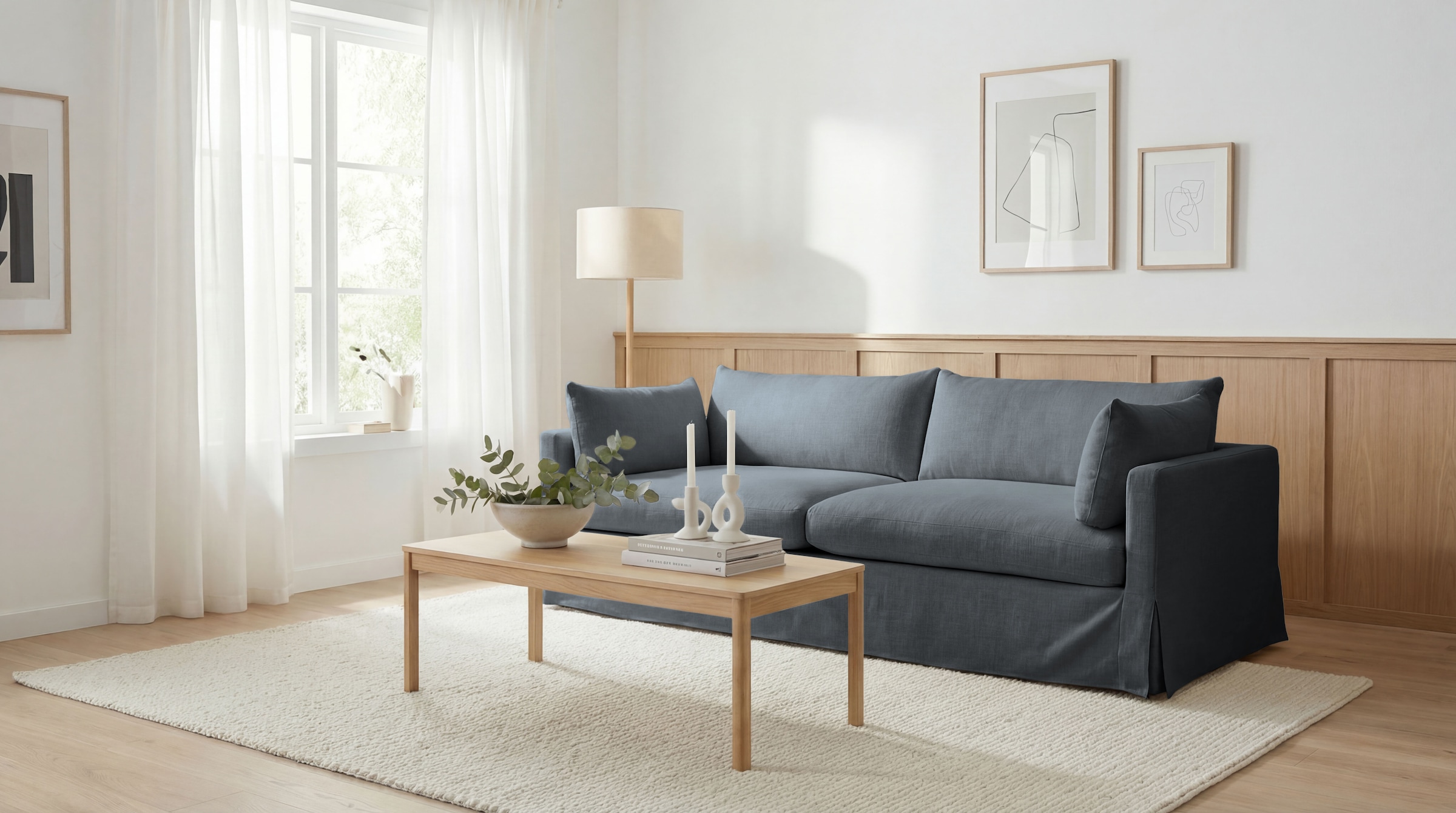 GOODproduct 3-Sitzer »Joucas, Hussensofa, Breite 244 cm« extra tiefe Sitzfläche, mit Faserball-Füllung für mehr Sitzkomfort