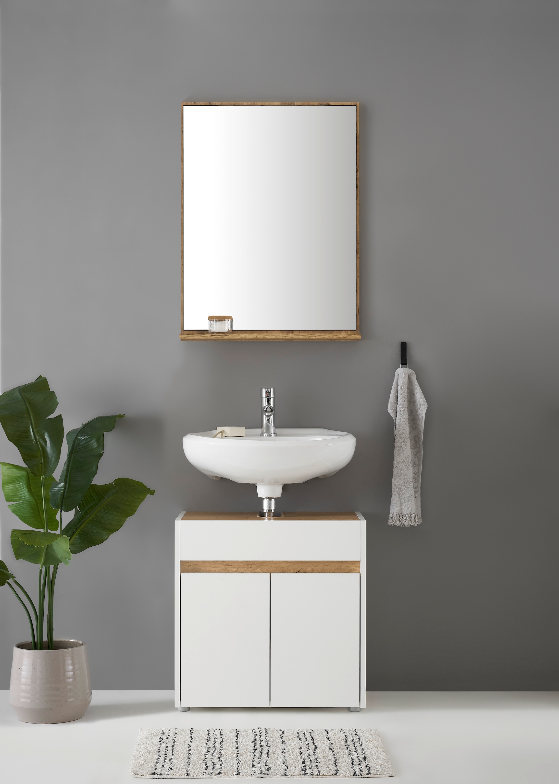 Home affaire Badmöbel-Set »CITY/ GIRON, Bad im zeitlosen Design, 2-teiliges Badezimmer« Set, 2 Stk. tlg.