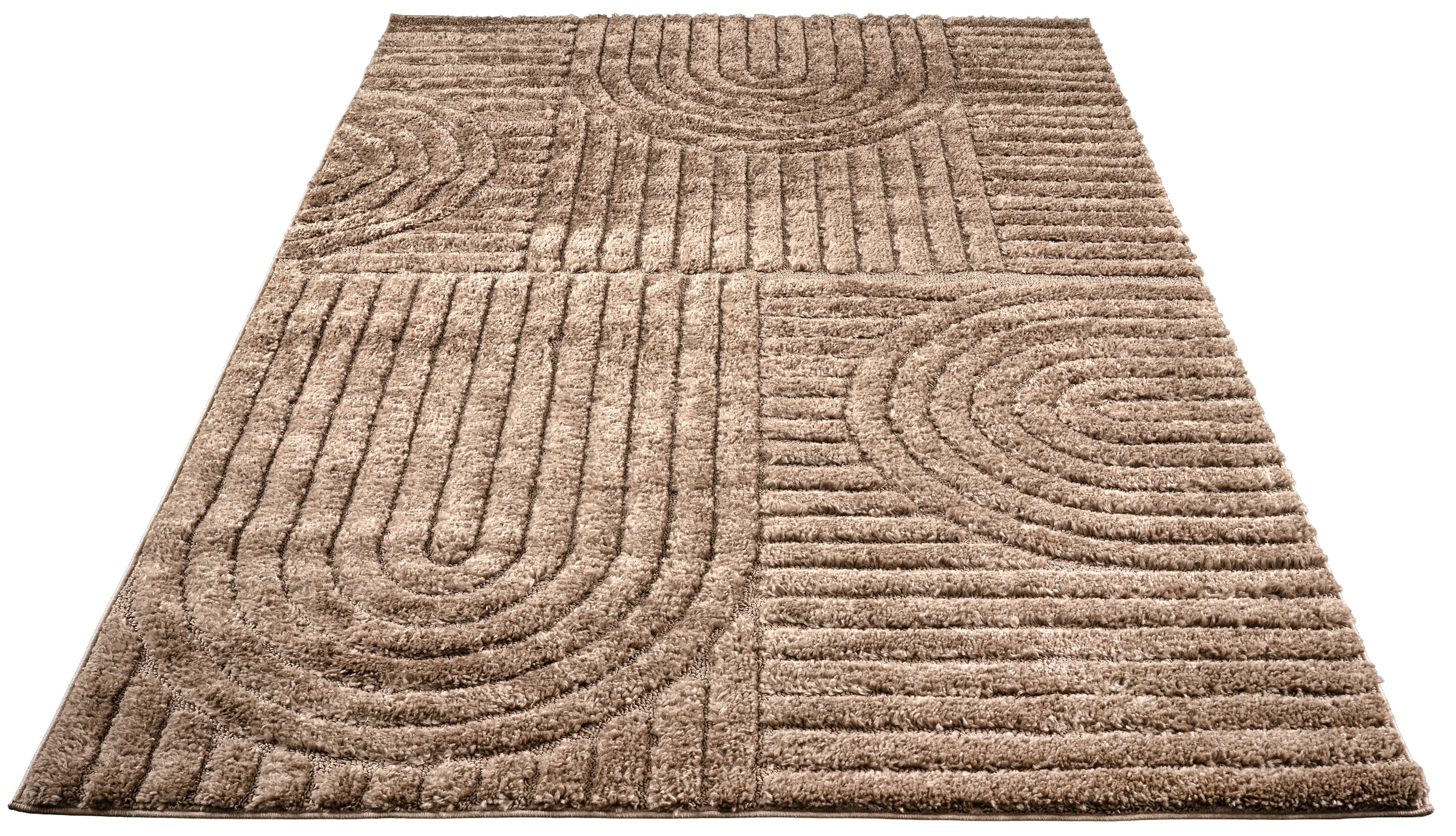 GOODproduct Tapis »Jonne, Boho-Design, Scandi, Designteppich« Rectangulaire 20 mm Höhe haut-bas, effet 3D, style scandinave, salon, chambre