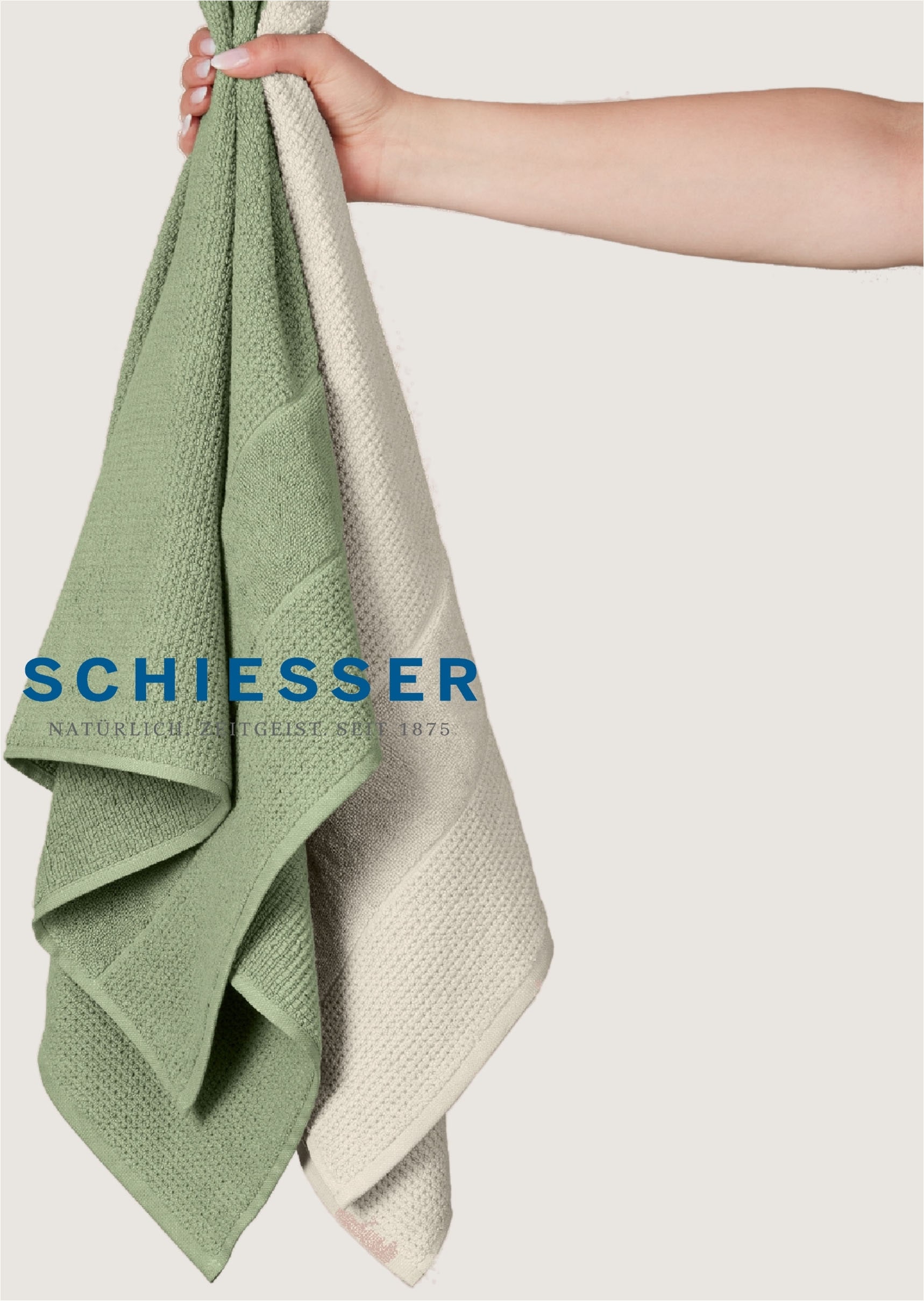 Schiesser Serviette de sauna »Turin in angesagter Reiskornoptik« Made in Green
