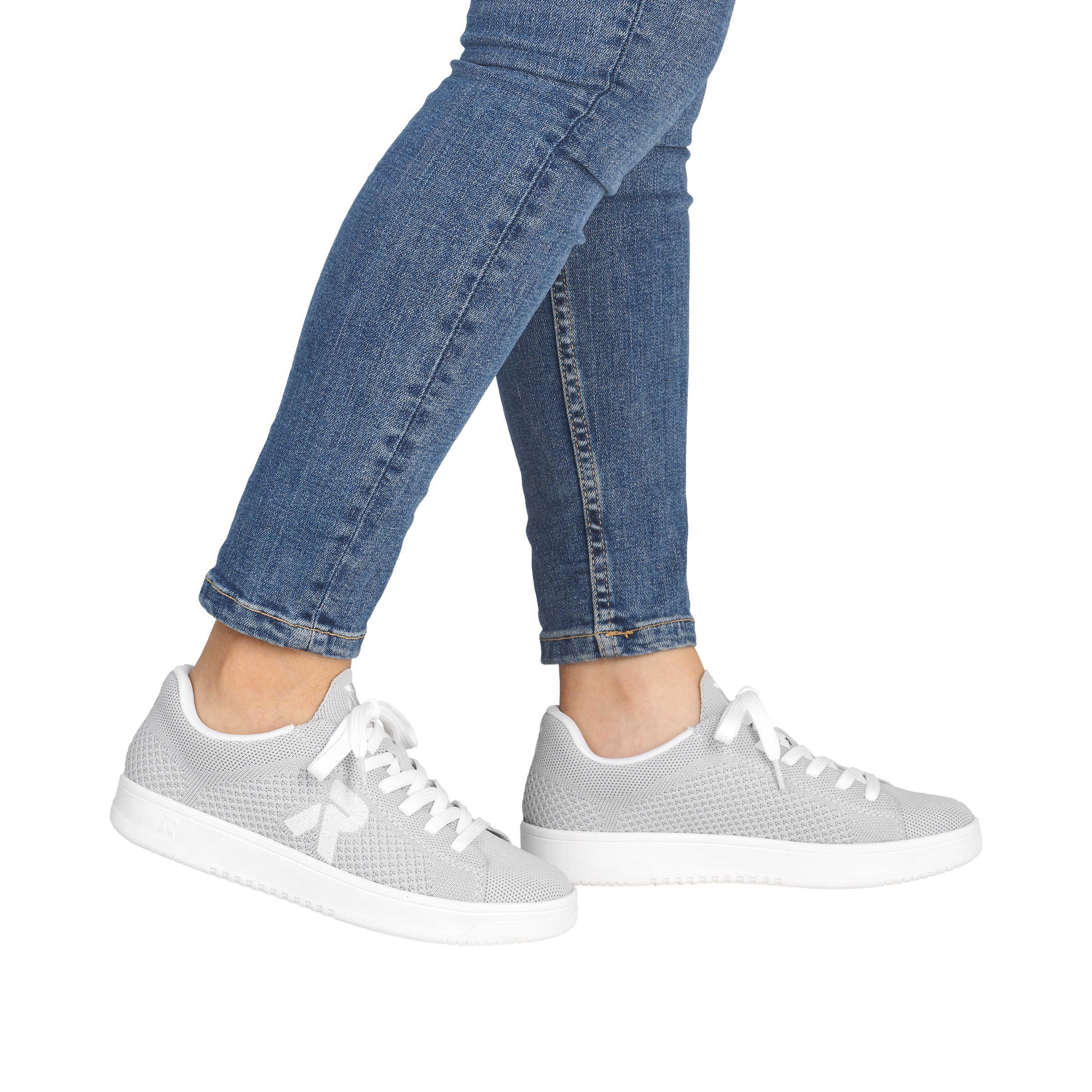 RIEKER Sport Baskets à plateforme  Sneaker slip-on, chaussure basse, sneaker décontracté avec laçage appliqué
