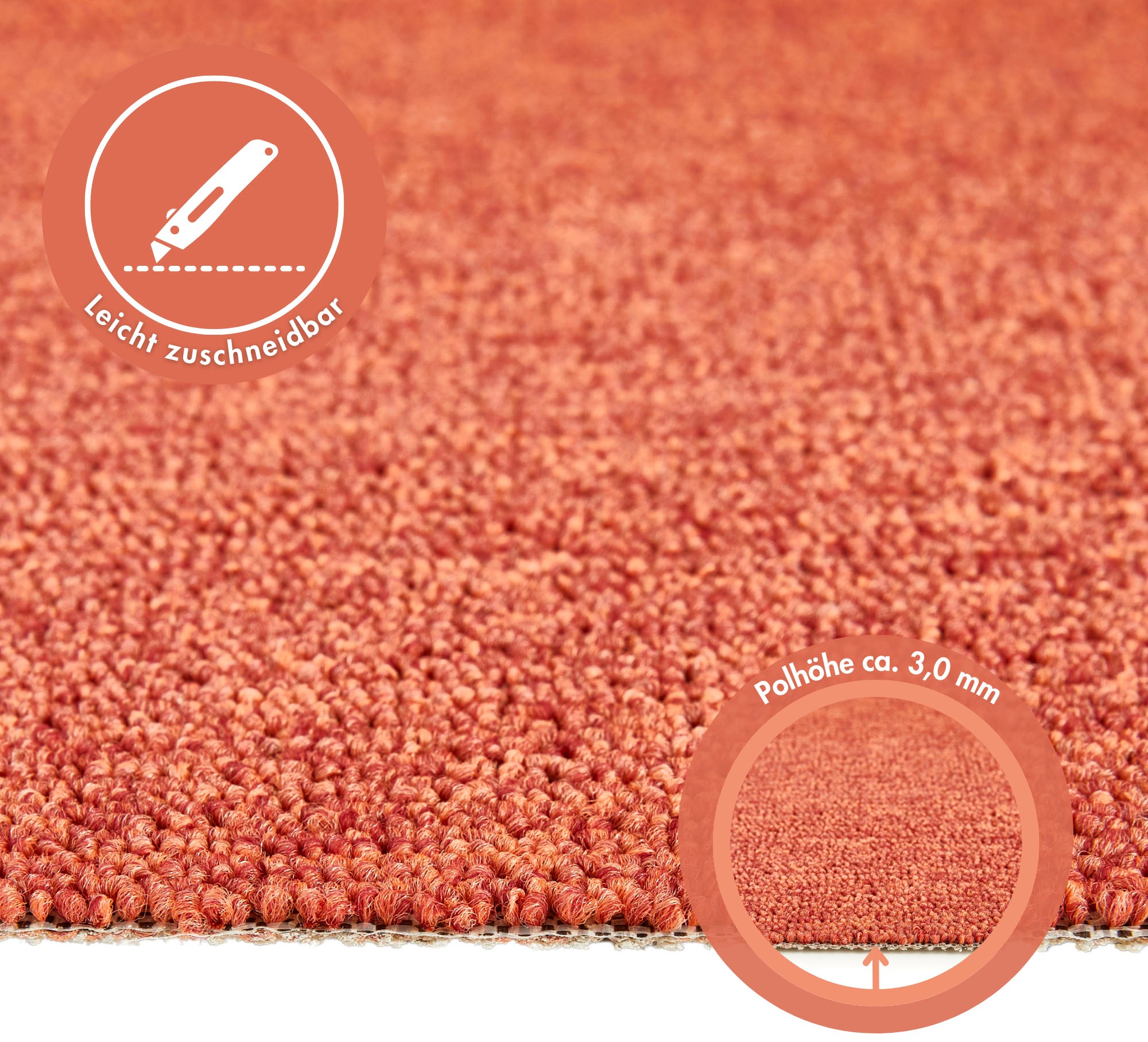 Andiamo Moquette »Rambo, Feinschlinge, Made in Netherlands« Rectangulaire 4,5 mm Höhe meliert, Breite 400 cm oder 500 cm, strapazierfähig & pflegeleicht