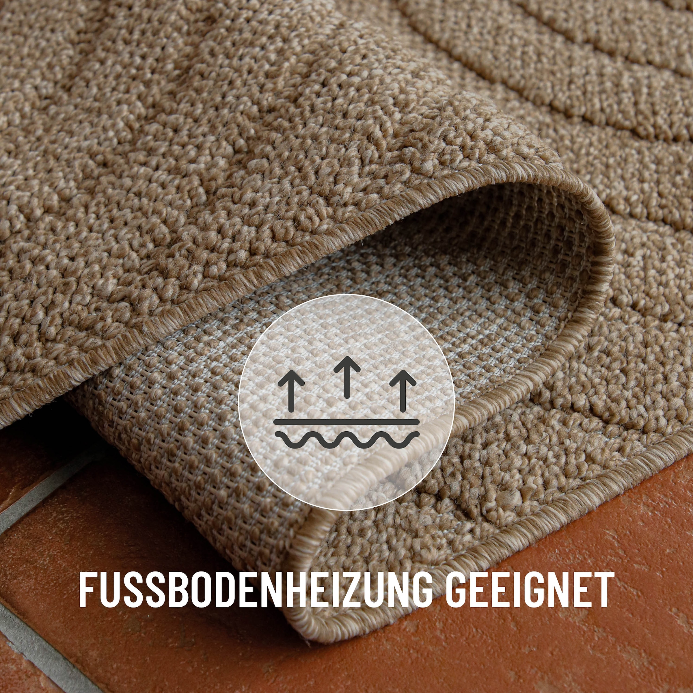 Wecon home Tapis »Monoq« Rectangulaire 12 mm Höhe Flachgewebe, wetterfest, Retro Design, robust, In- & Outdoor Teppich