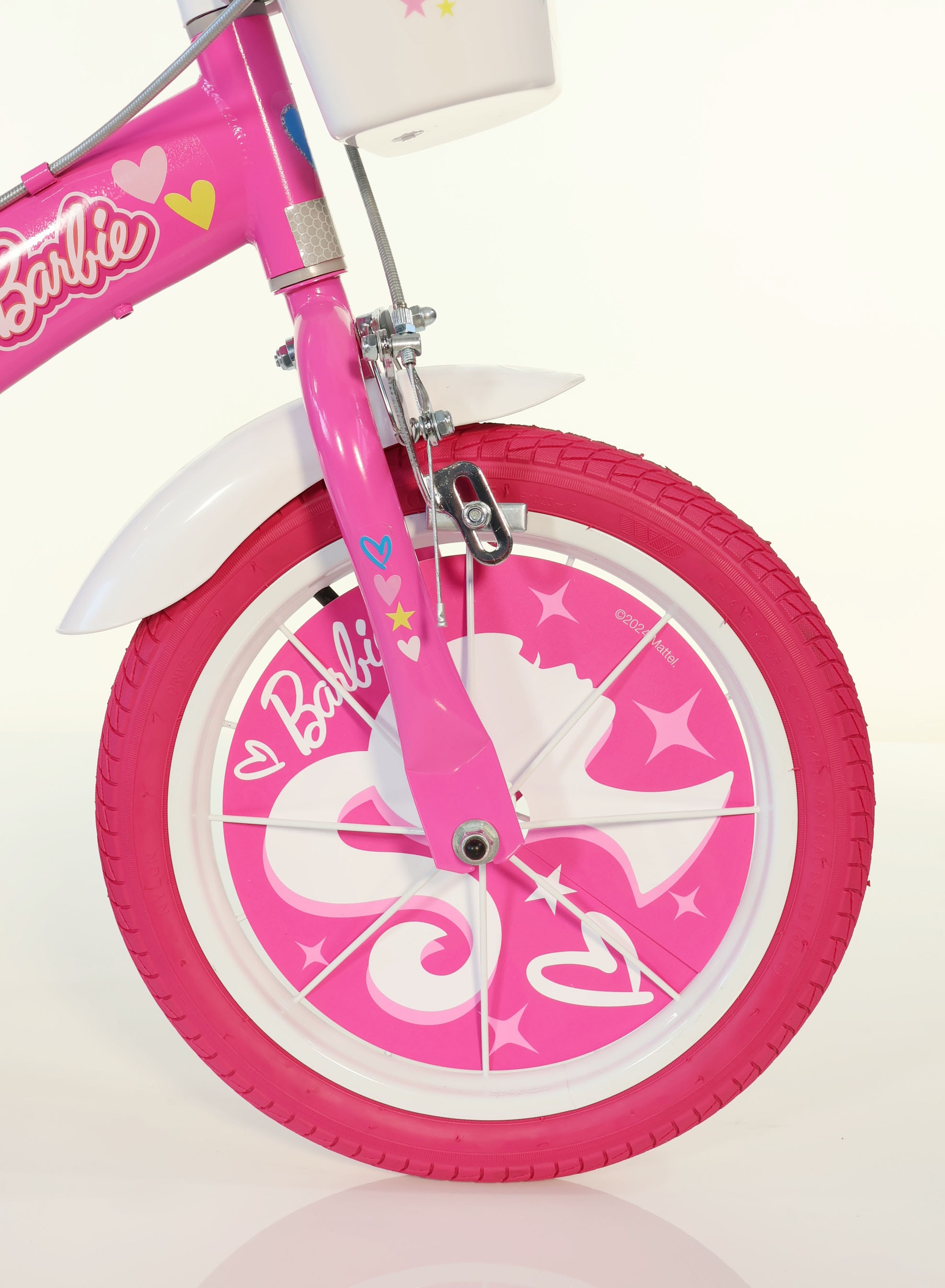 Dino Bikes Vélo pour enfant »Barbie 14" Kinderfahrrad 3-6 Jahre« 1 Gang Sans engrenages