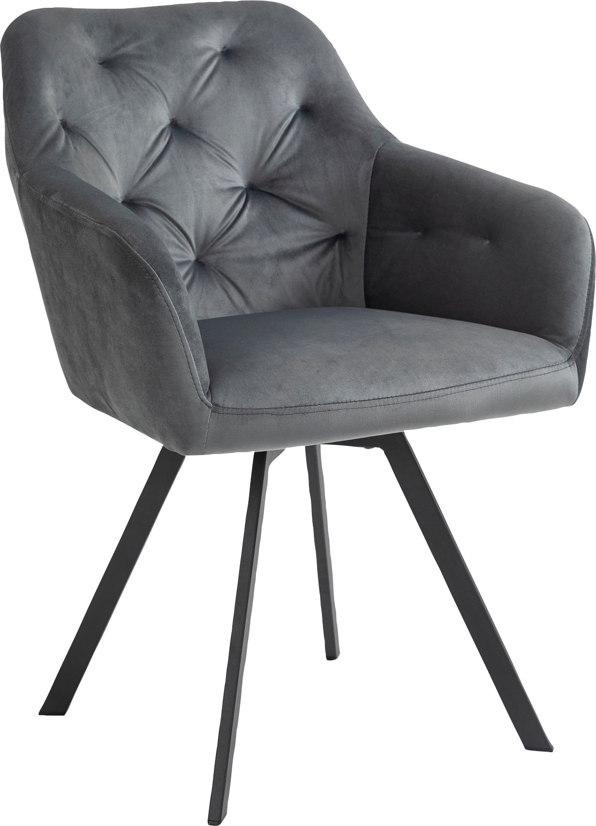 SalesFever Chaise de salle à manger »Toronto Stuhl - Stilvoller Armlehnstuhl mit Steppungen« () 1 cuisEsszimmersessel, 360° Drehplatte unter der Sitzfläche