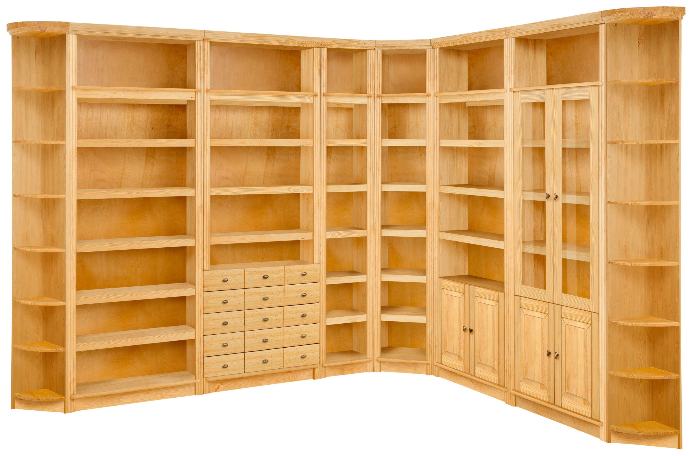 Home affaire Bücherregal »Soeren« aus massiver Kiefer, in 2 Höhen, Tiefe 29 cm, mit 5 Schubkästen