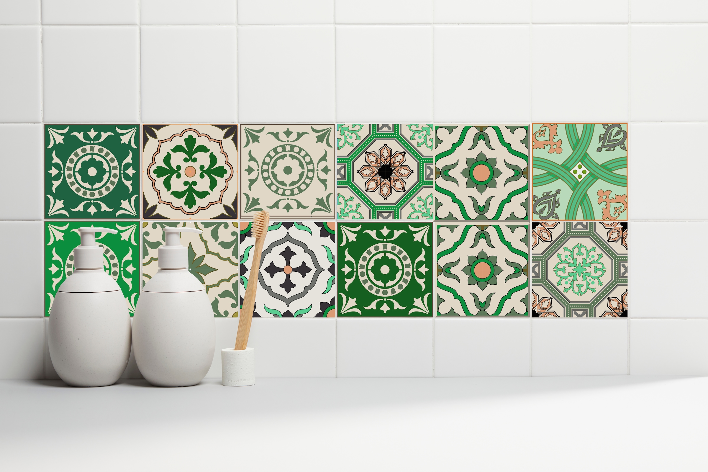 Home affaire Autocollants pour carrelage »Ornamente« Stickerfliesen, selbstklebend, Sticker, 12er Set