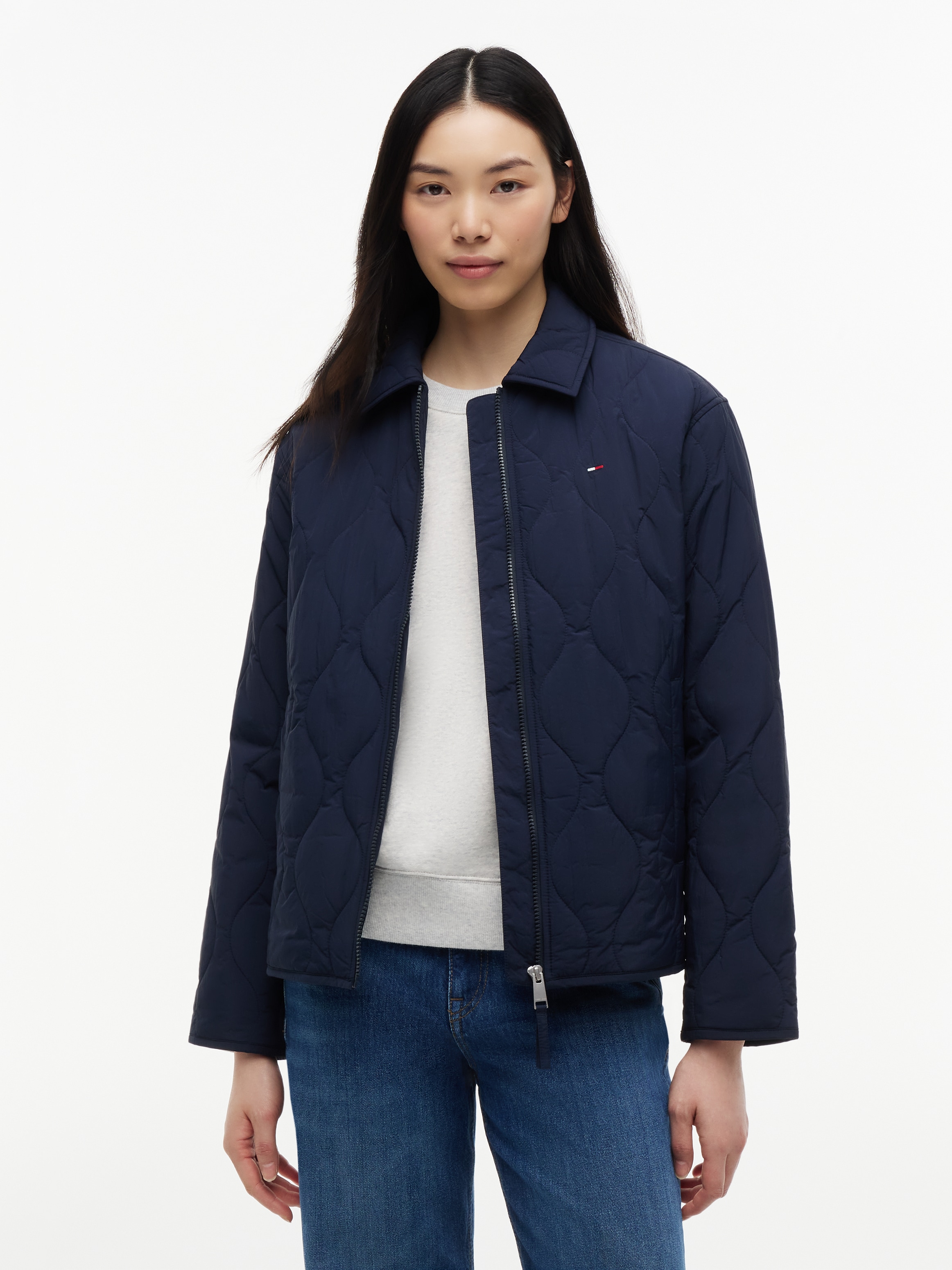 Tommy Jeans Veste matelassée »TJW COACH COLLAR QUILTED JACKET« fibre synthétique, broderie drapeau
