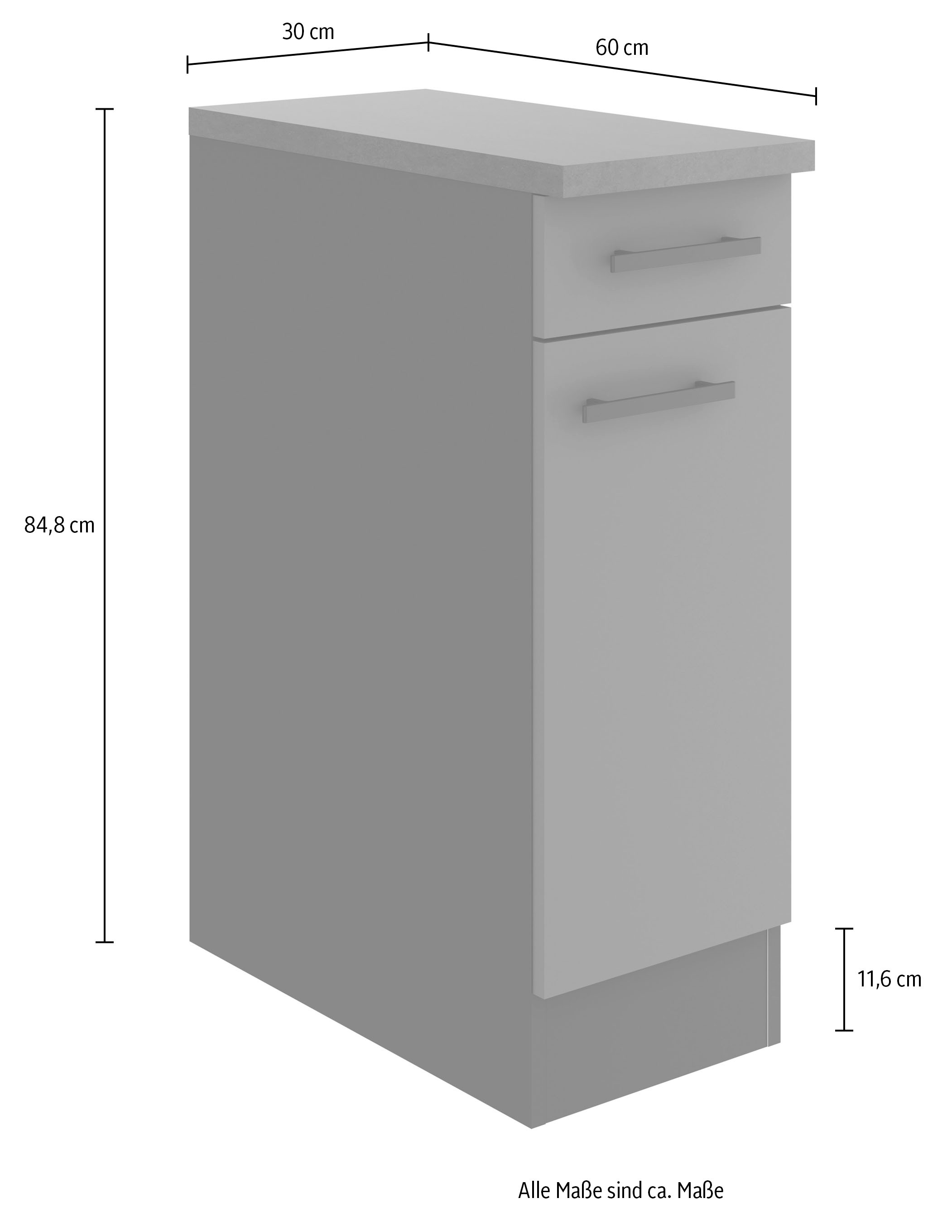 OPTIFIT Unterschrank »Palma« Breite 30 cm, mit 1 Tür und 1 Schubkasten
