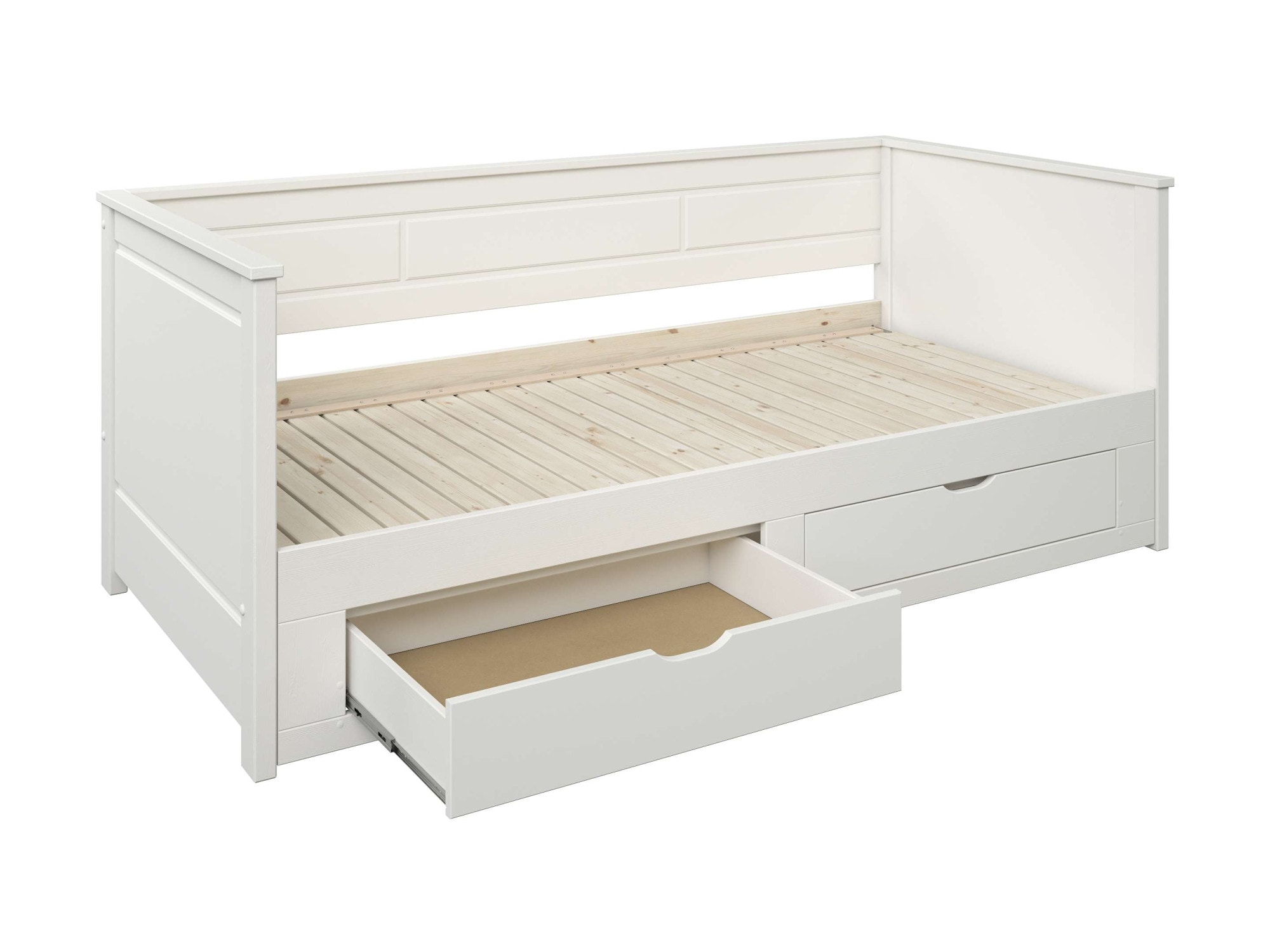 GOODproduct Ausziehbett »Leorben, OTTOs Choice, Daybed, Jugendbett, Landhausstil, Massivholz« B/H/T ca. Liegefläche von 90cm auf 180cm ausziehbar 100x82x210cm,  Liegefläche ausziehbar, 2 Schubladen, inkl. Lattenroste, Stauraumbett